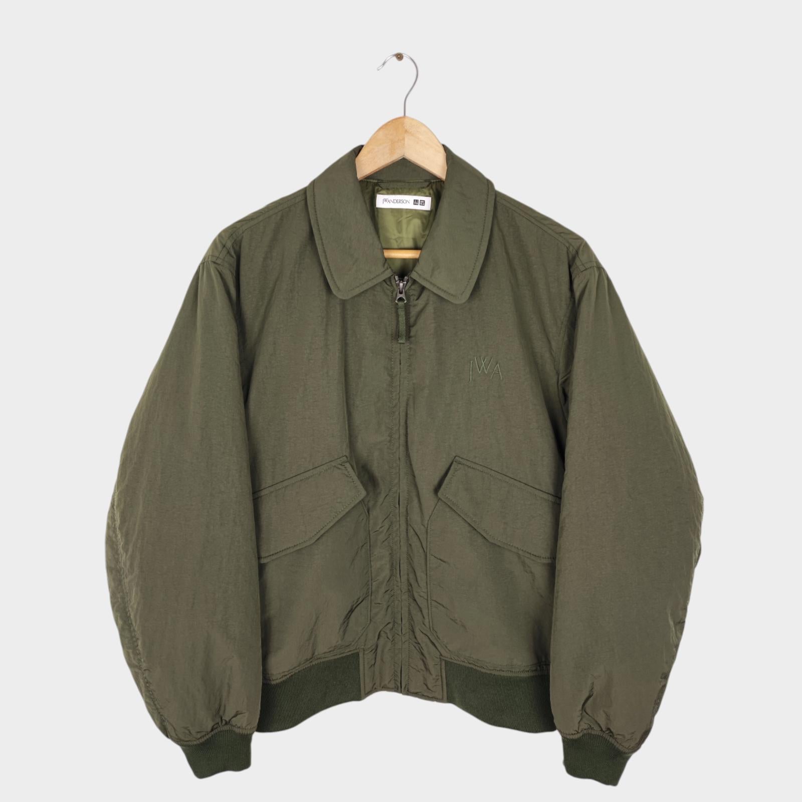 J.W. ANDERSON x UNIQLO Men's Khaki Green Nylon MA-1 Bomber Jacket