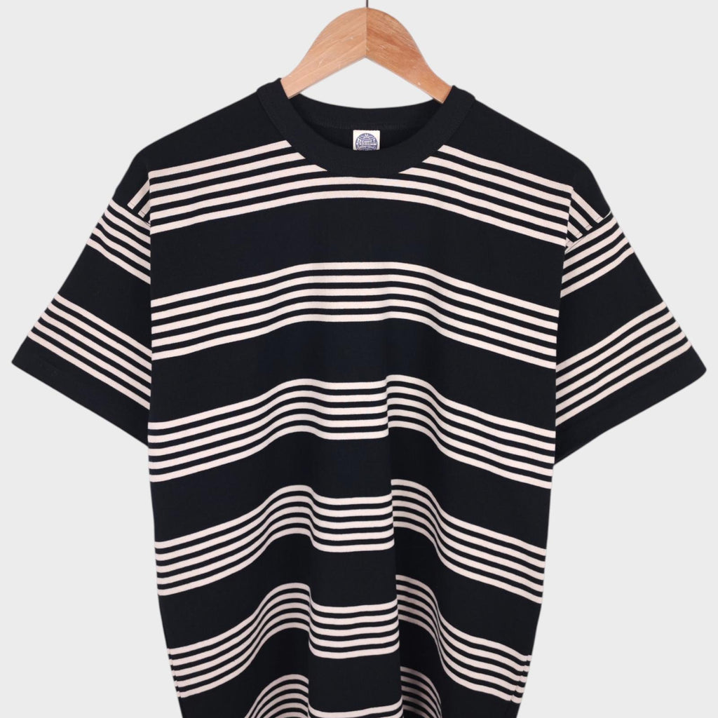 TOYS MCCOY McHill Sportswear Men's Made in Japan Steve McQueen Black/White Striped T-Shirt