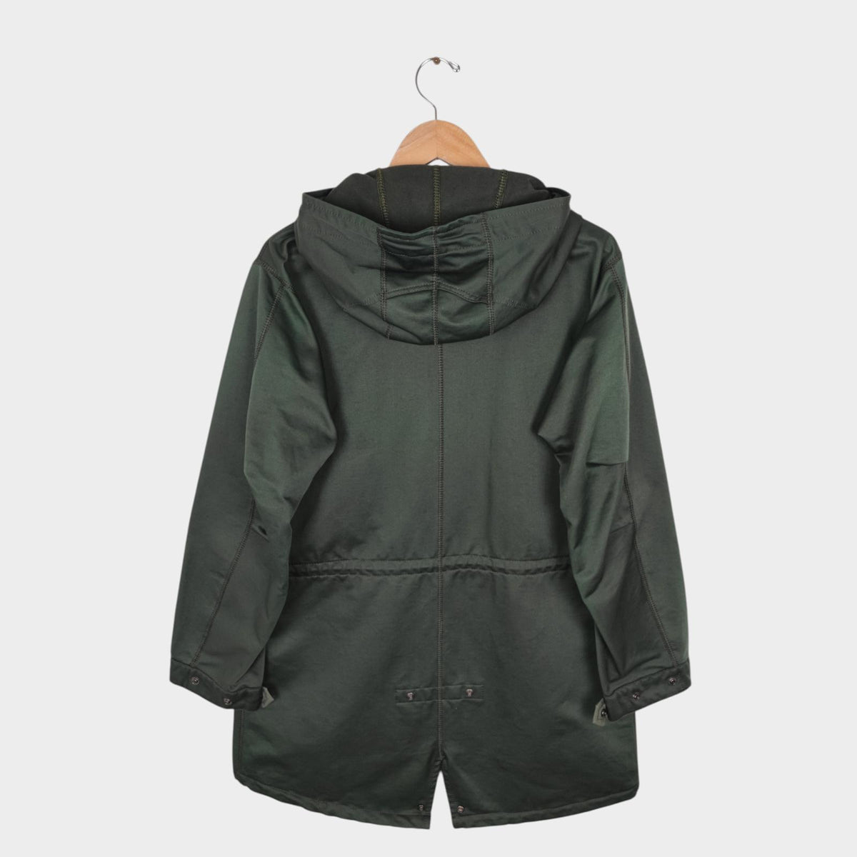 BEAMS PLUS Men's Green 80/20 Cotton Nylon Hooded Mod Parka Jacket