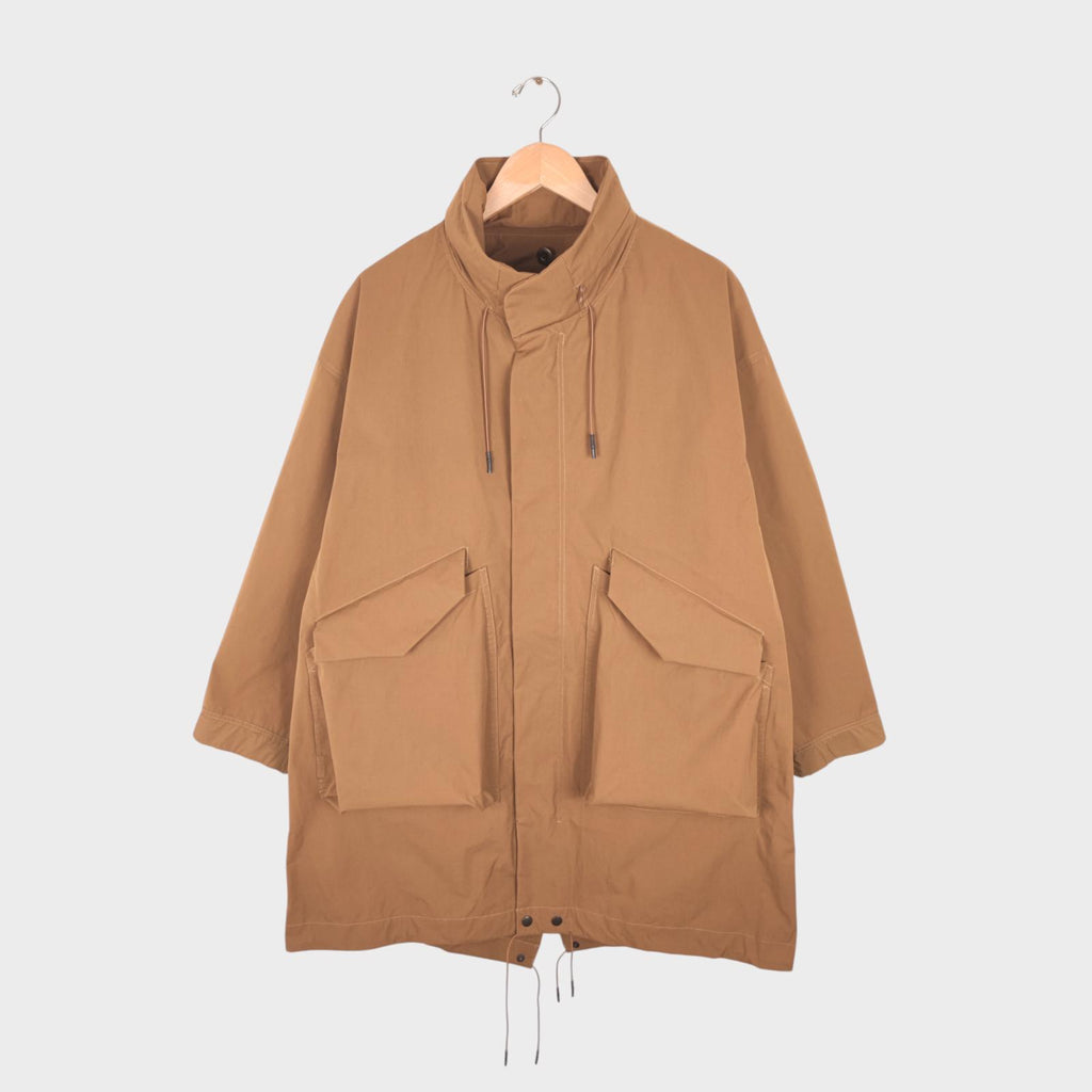 NORBIT BY HIROSHI NOZAWA Men's Coyote Beige Fishtail Wide Parka Coat Jacket - L