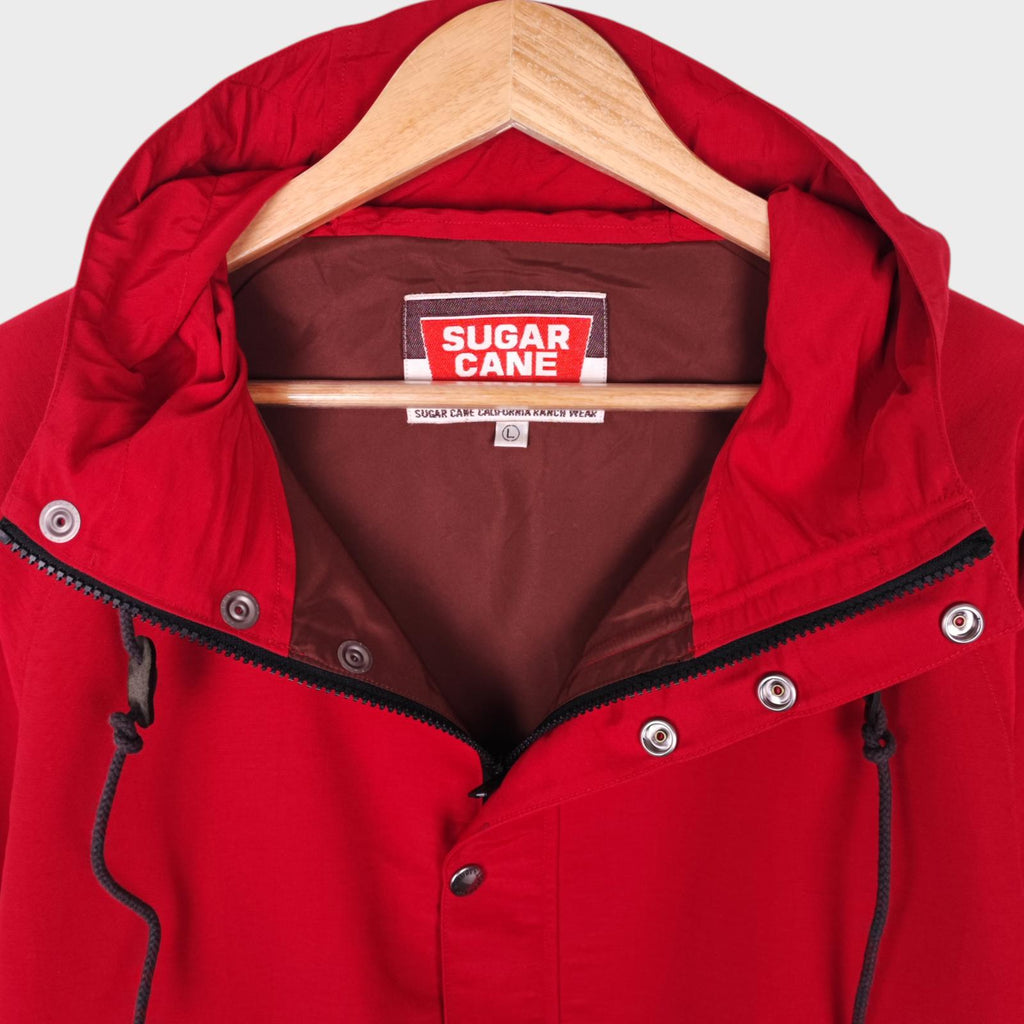 SUGAR CANE Men's Red Mountain Anorak Parka Smock Jacket
