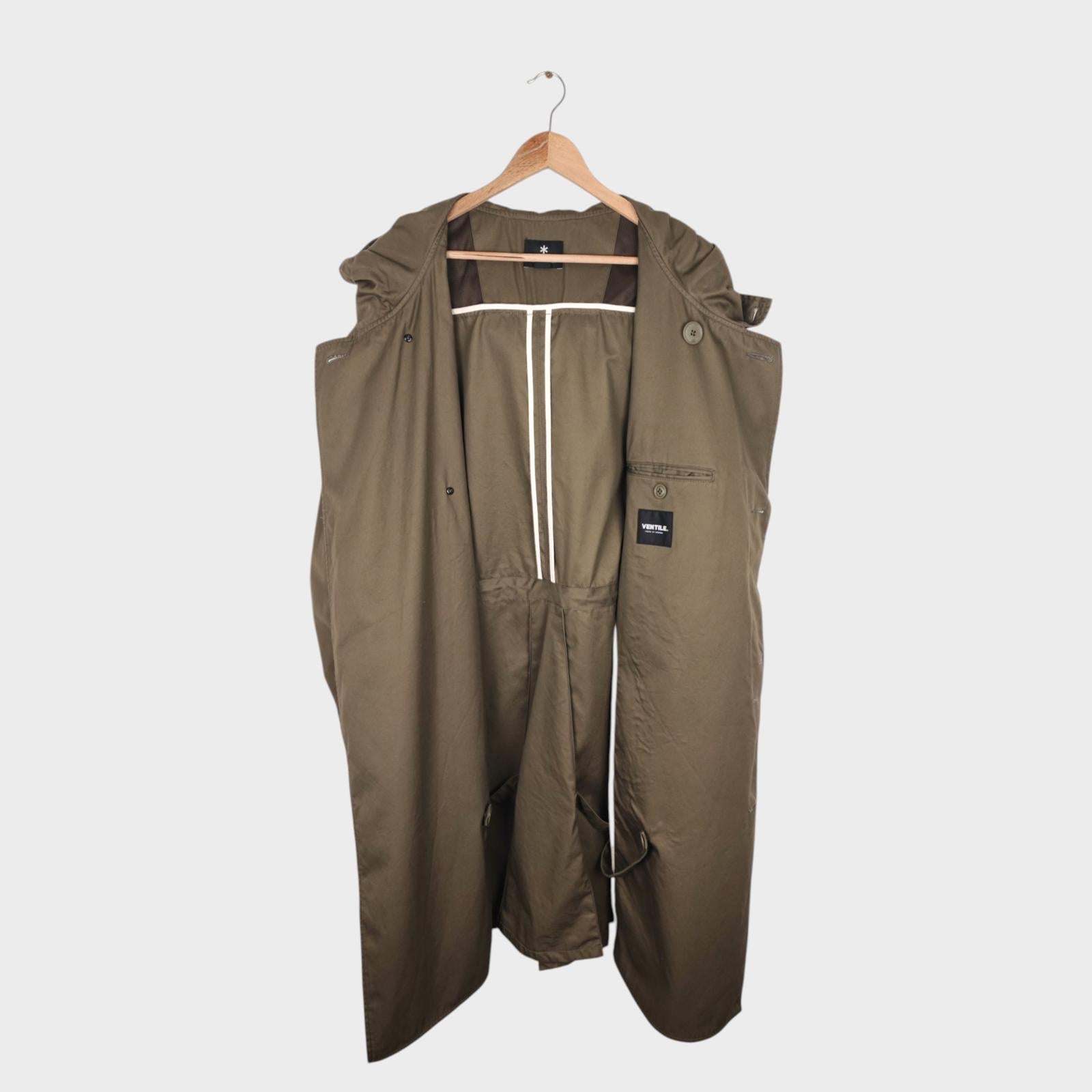 SNOW PEAK Men's Khaki Green Ventile Military Parka Jacket