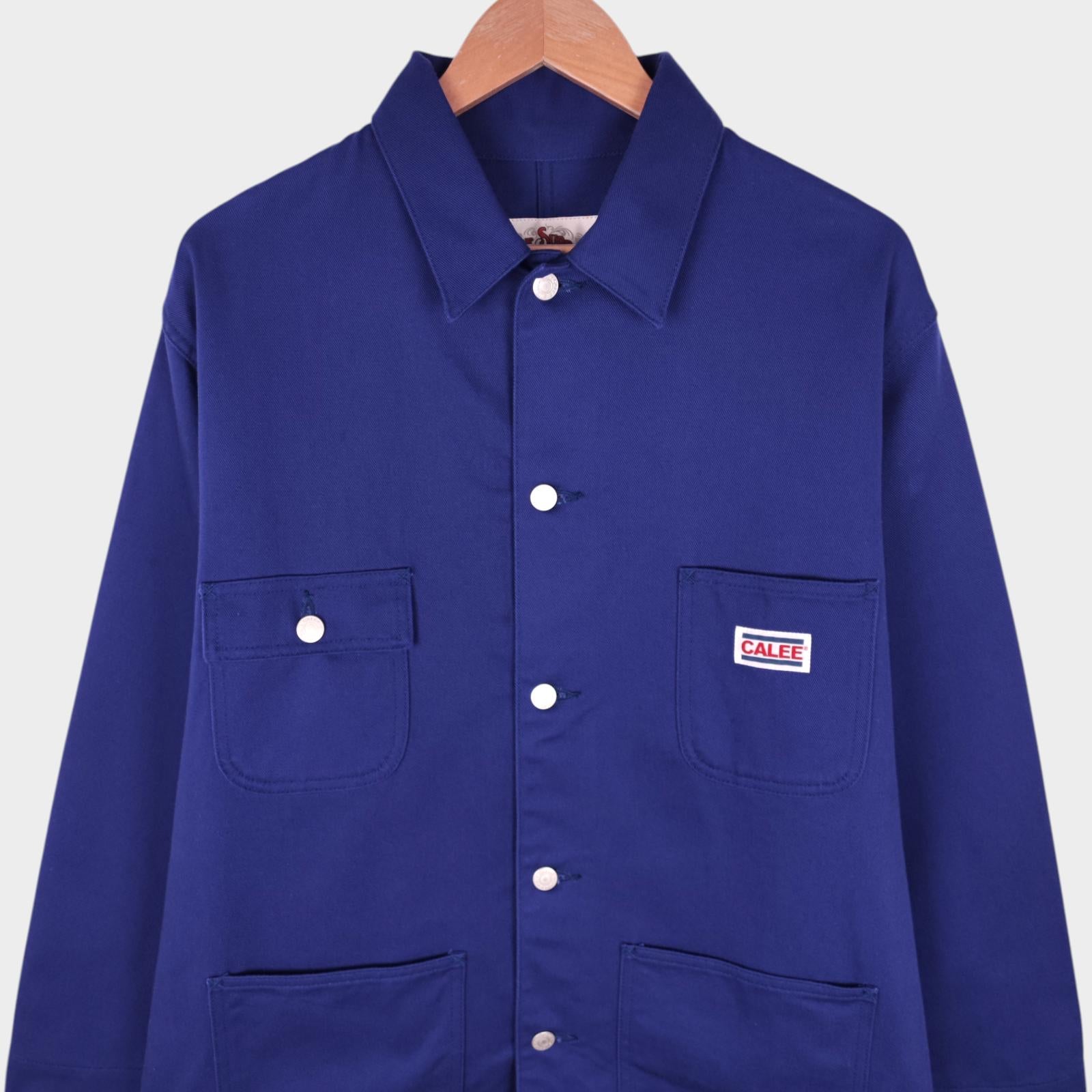 CALEE Men's Made in Japan Cotton Twill Relaxed Fit Chore Jacket