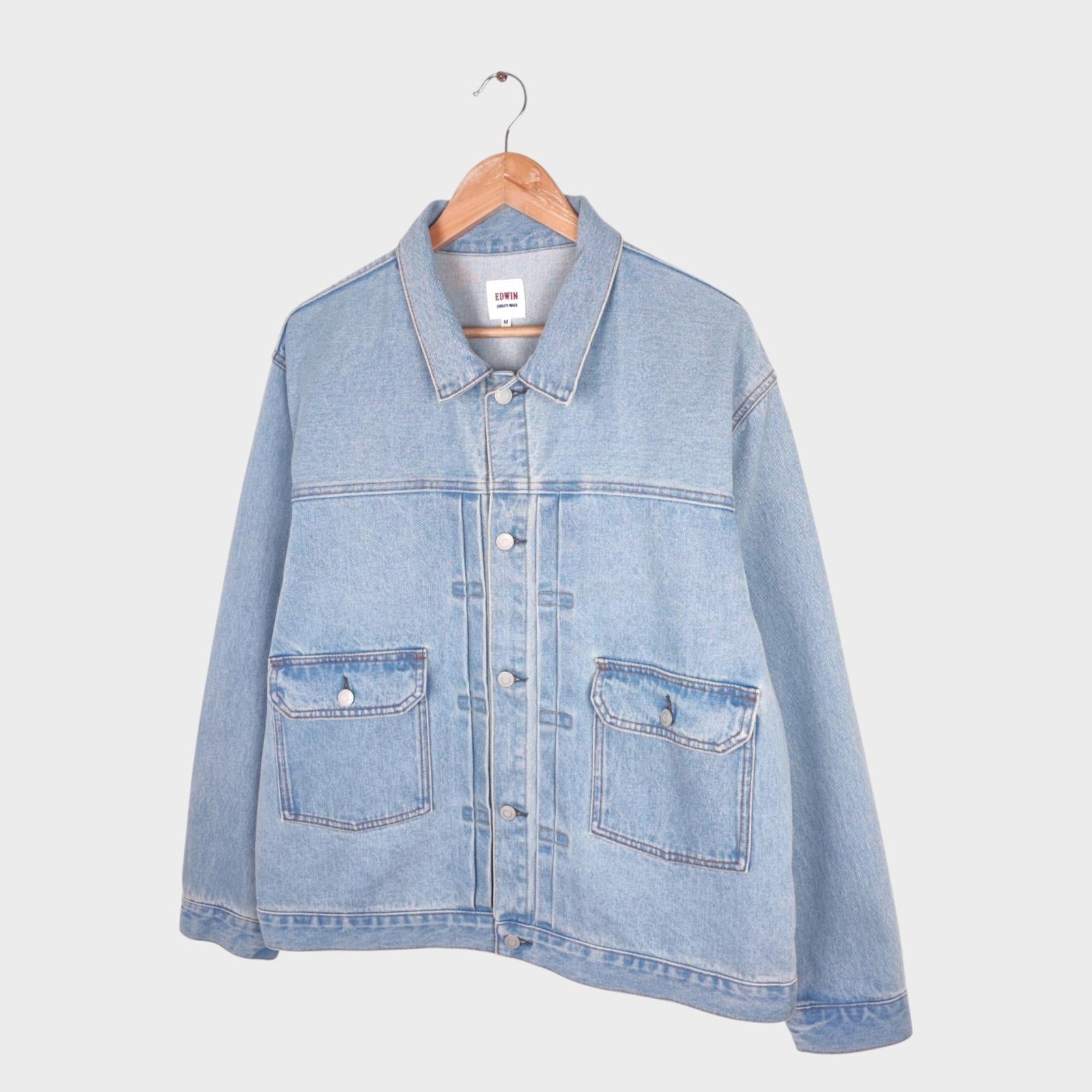 EDWIN Japan Men's Light Blue Denim Trucker Jacket