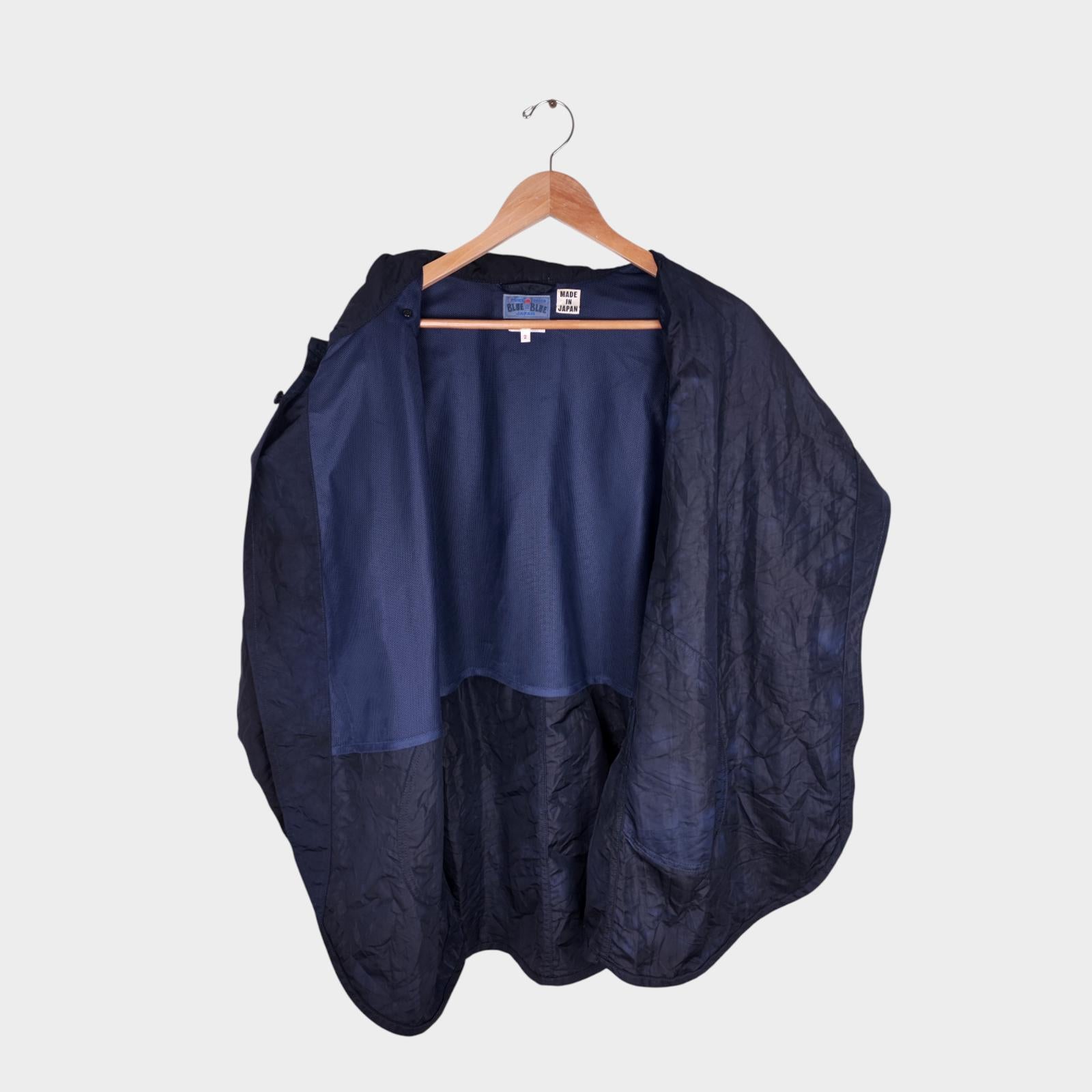BLUE BLUE JAPAN Men's Made in Japan Indigo Blue Nylon Cape Coat
