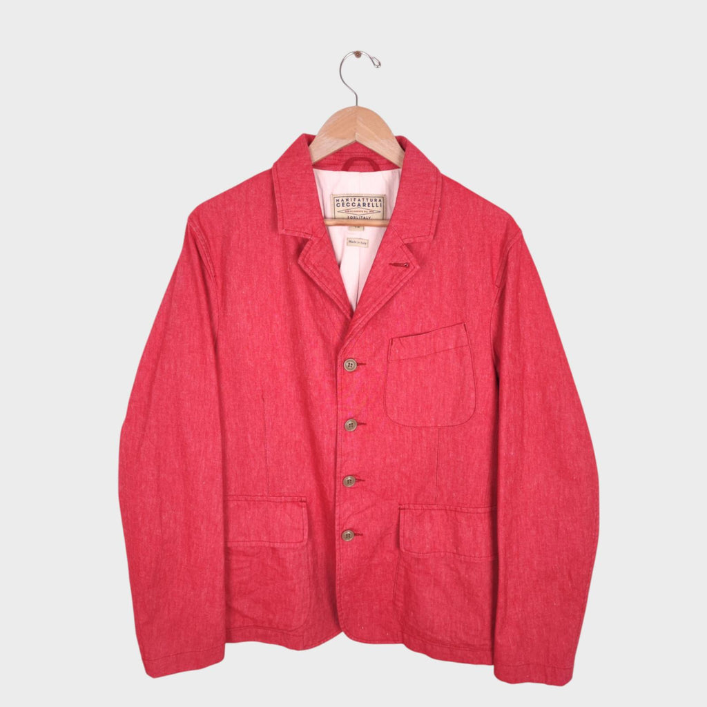 MANIFATTURA CECCARELLI Men's Pastel Red Made in Italy Chore Jacket