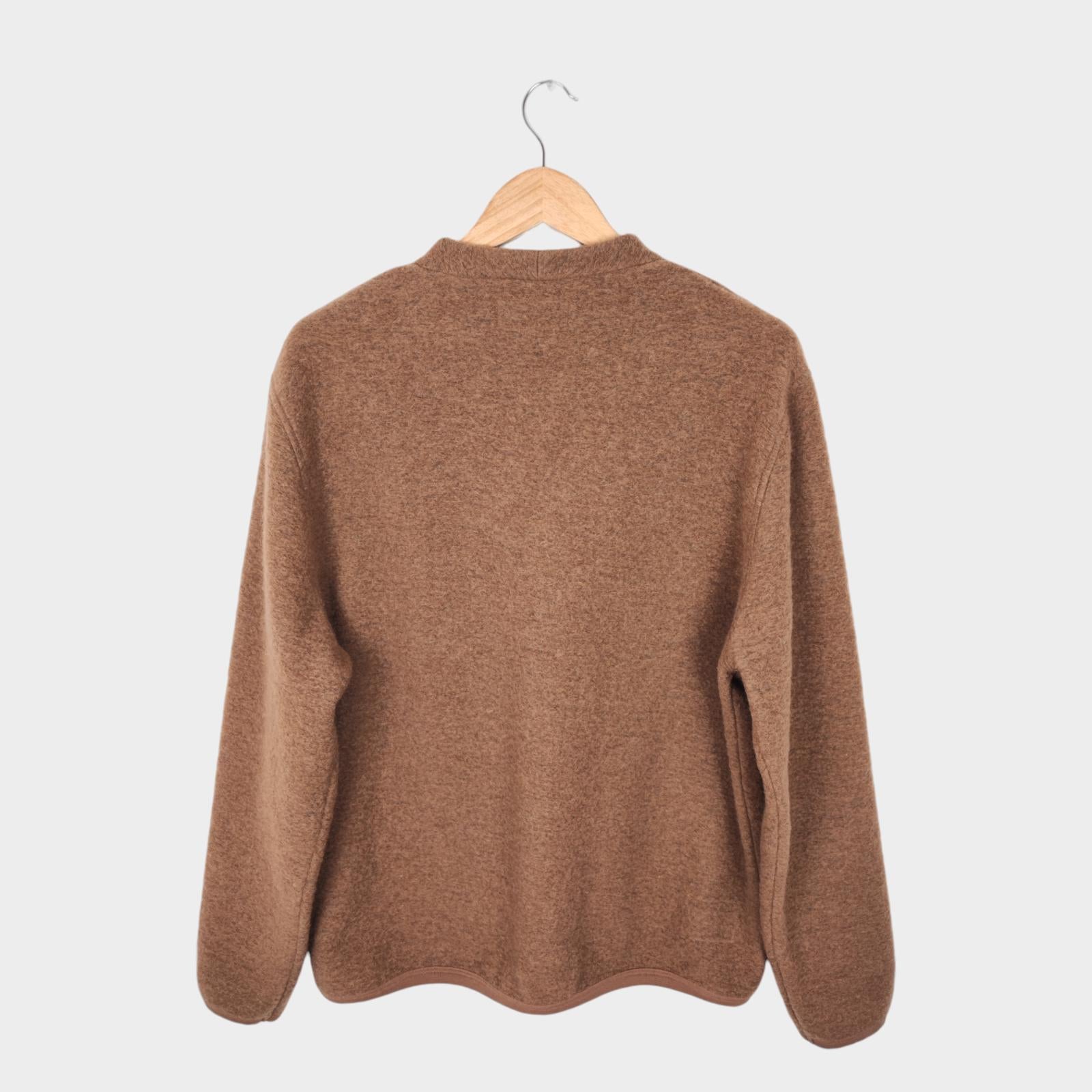 UNIVERSAL WORKS Men's Brown Wool Fleece Cardigan