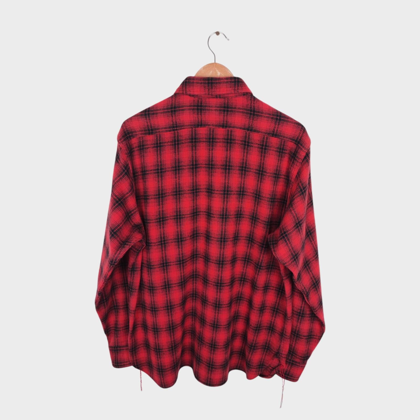 SUGAR CANE Men's Made in Japan Red Check Soft Flannel Work Shirt