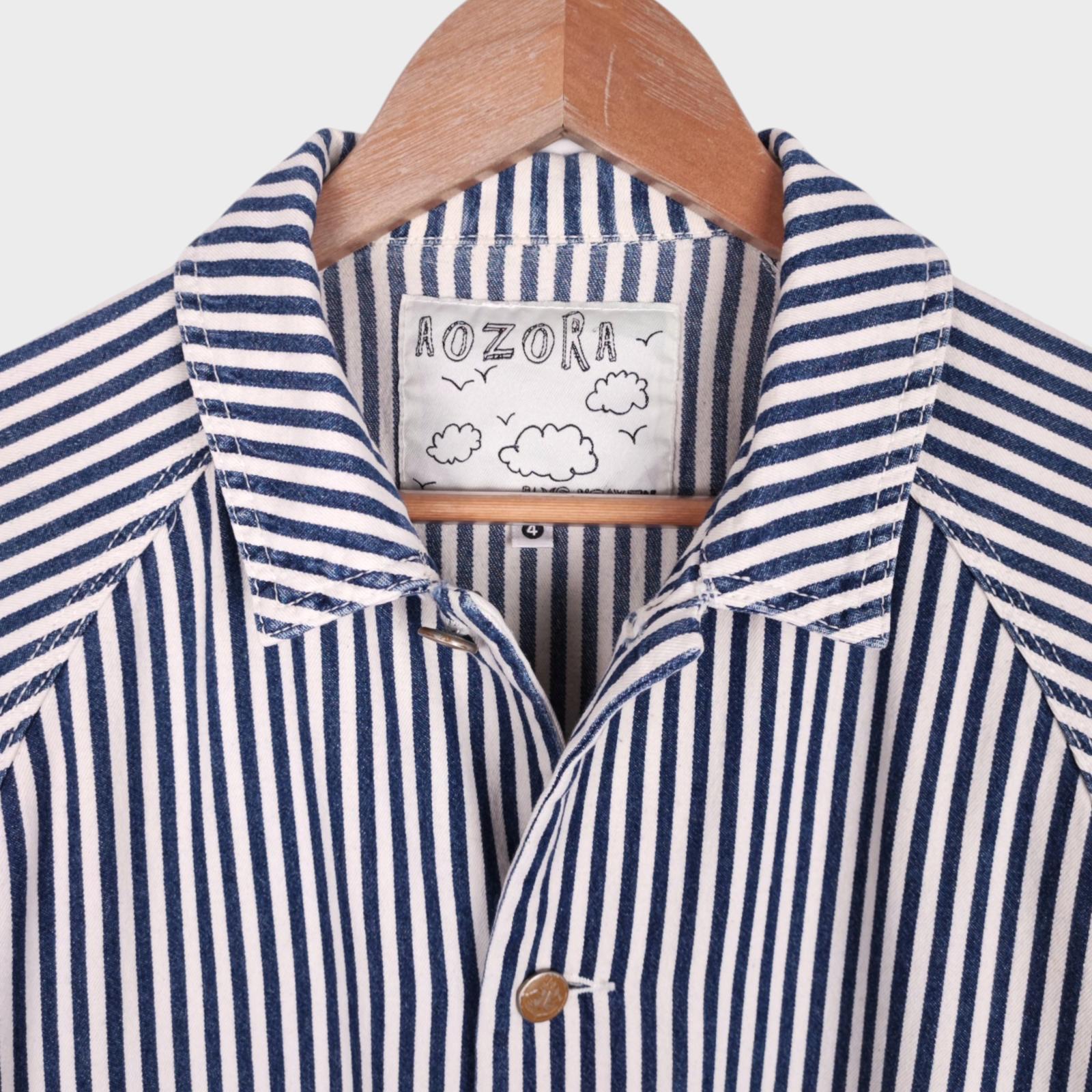 AOZORA BLUE HEAVEN Japan Men's Blue Hickory Stripe Chore Jacket