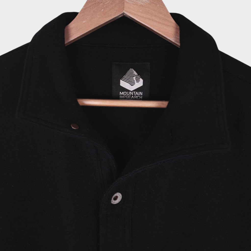 MOUNTAIN RESEARCH Men's Black Made in Japan Wool Blend Pullover Timber Overshirt