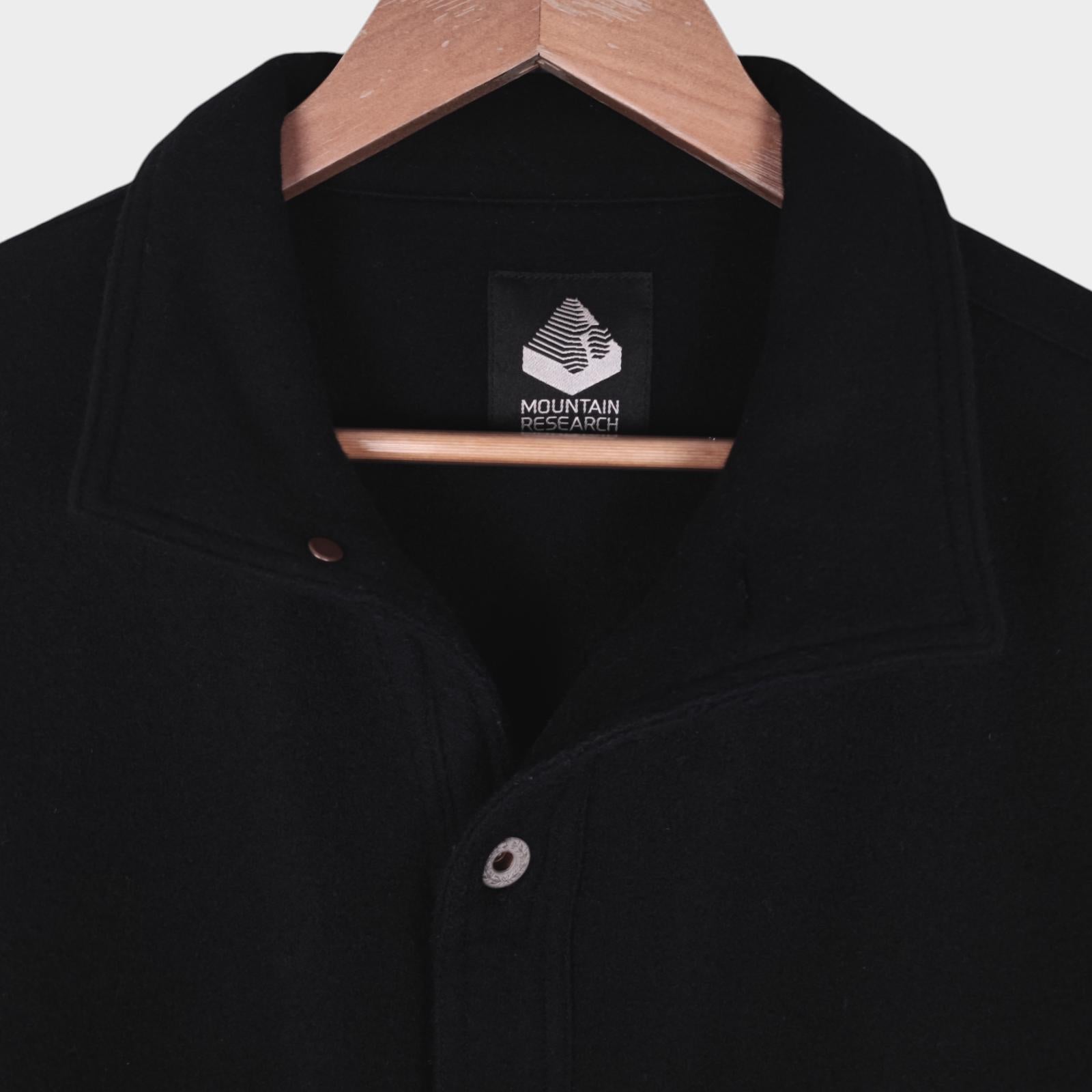 MOUNTAIN RESEARCH Men's Black Made in Japan Wool Blend Pullover Timber Overshirt