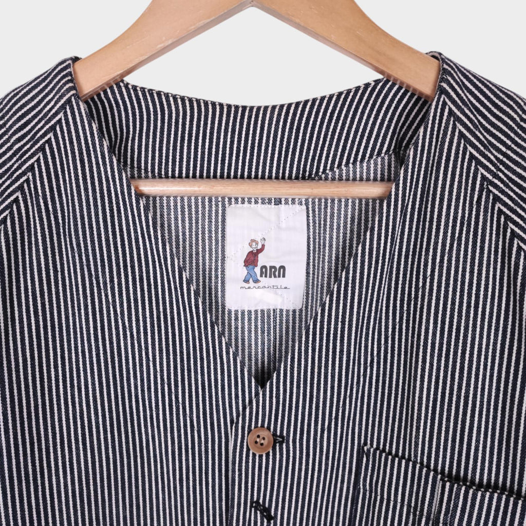 ARN MERCANTILE Men's Hickory Striped Made in England Engineer Chore Jacket