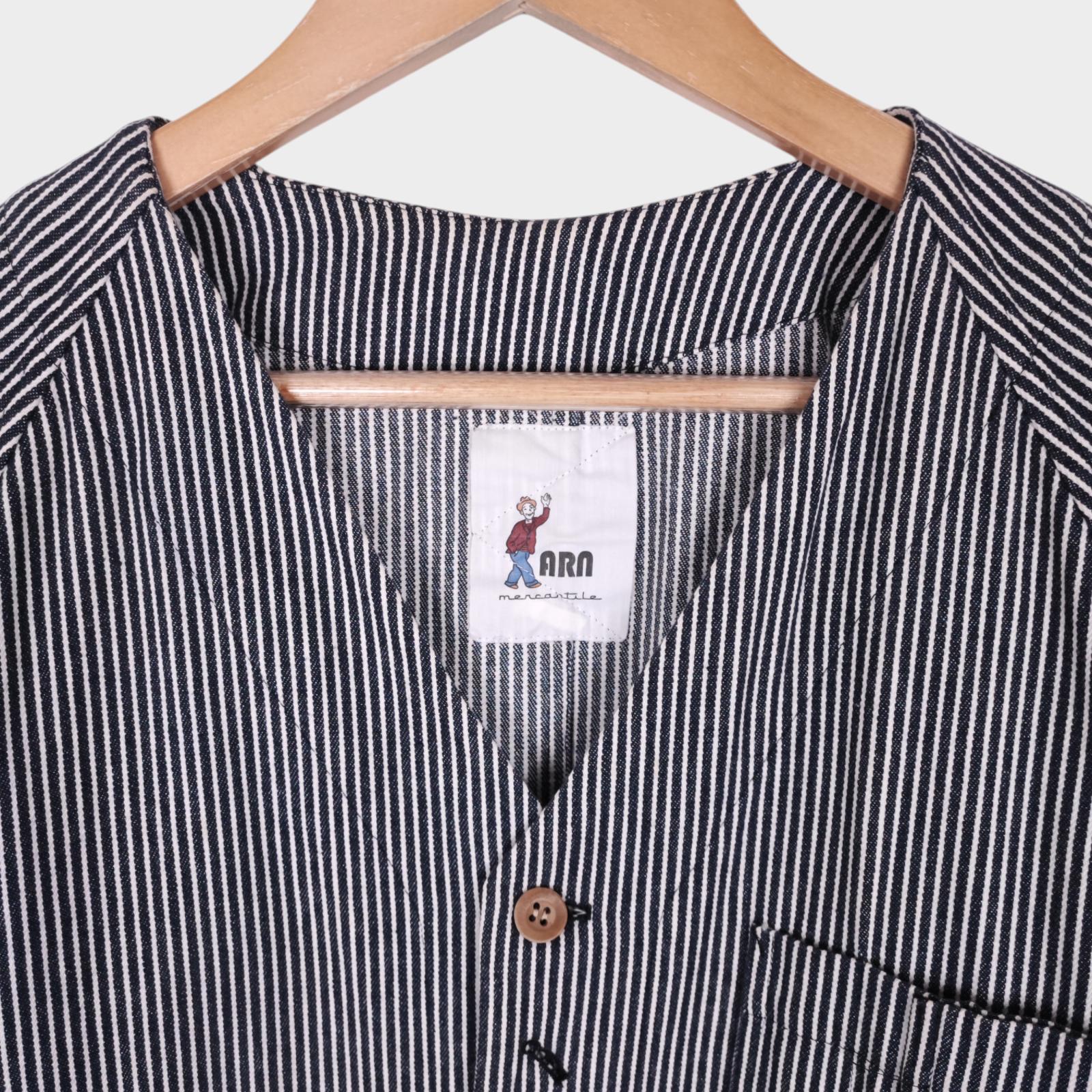 ARN MERCANTILE Men's Hickory Striped Made in England Engineer Chore Jacket