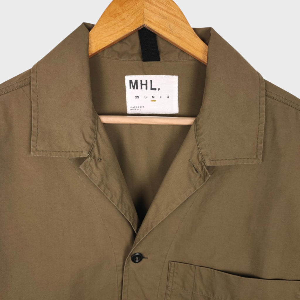 MHL MARGARET HOWELL Men's Khaki Green Relaxed Fit Overshirt Jacket