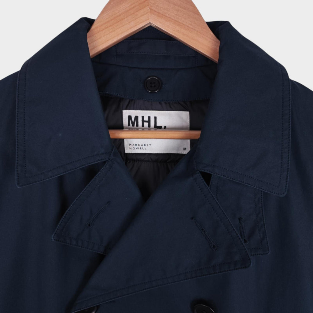 MHL MARGARET HOWELL Men's Dark Blue Double Breasted Detachable Liner Jacket
