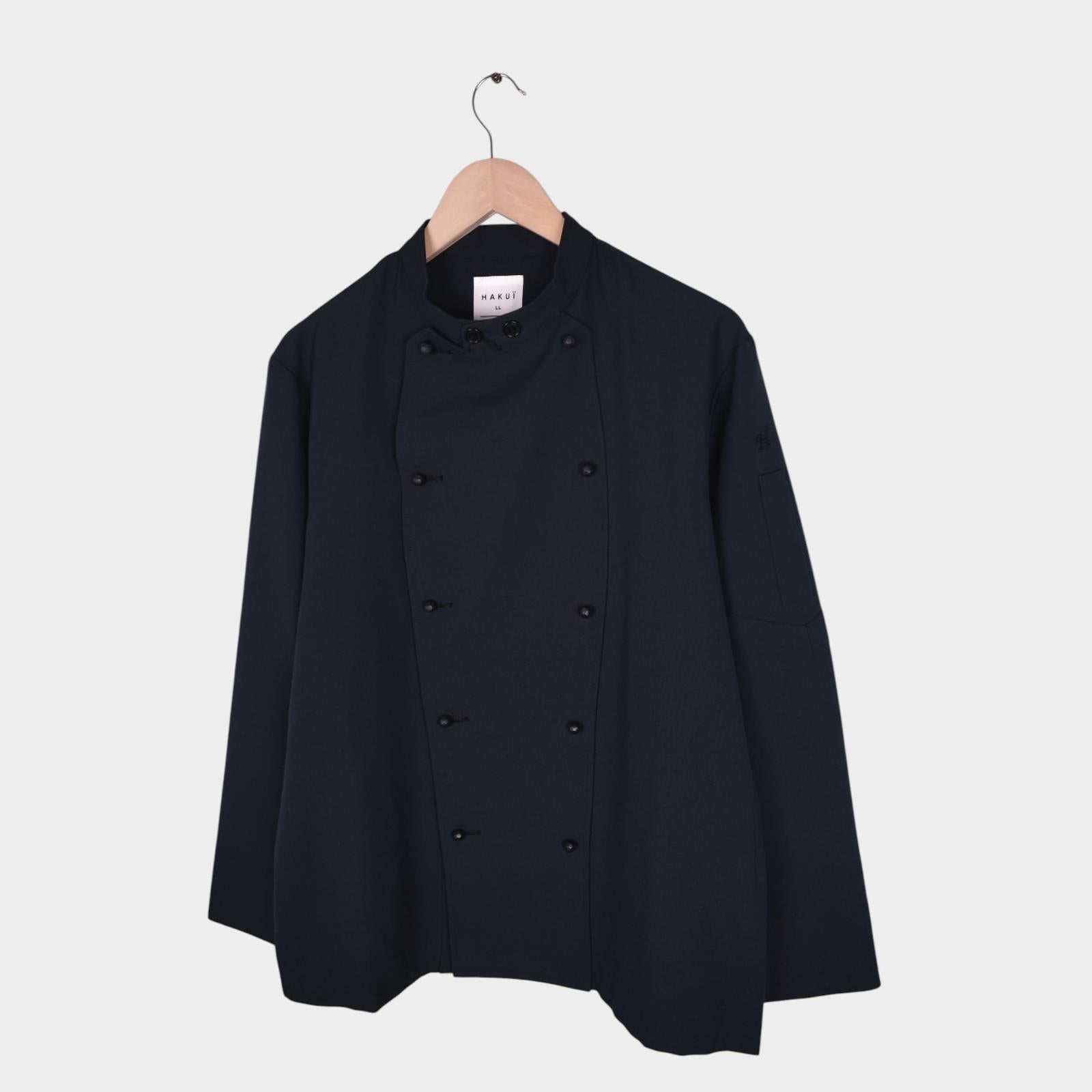 HAKUI Men's Black Made in Japan Double Breasted Chef Jacket