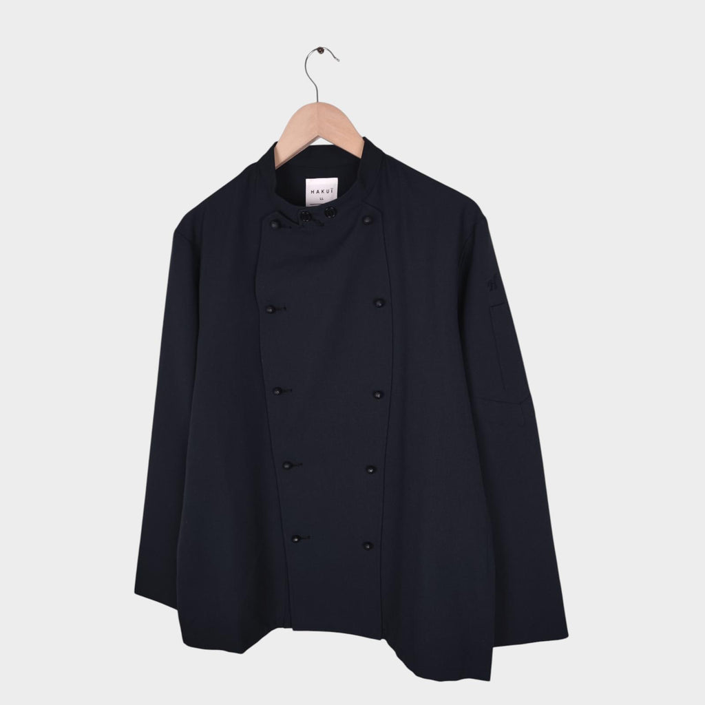HAKUI Men's Black Made in Japan Double Breasted Chef Jacket