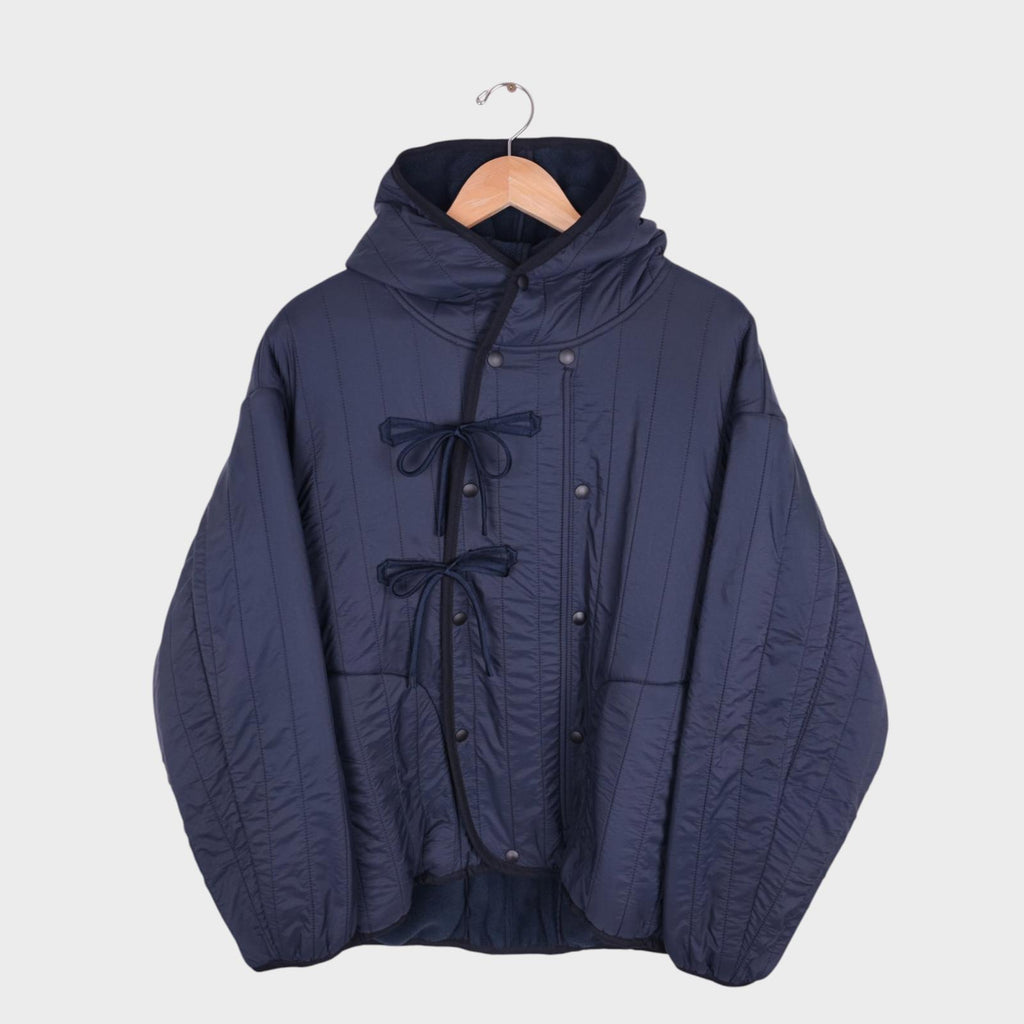 NORBIT BY HIROSHI NOZAWA Men's Navy Blue Reversible Quilted Fleece Jacket