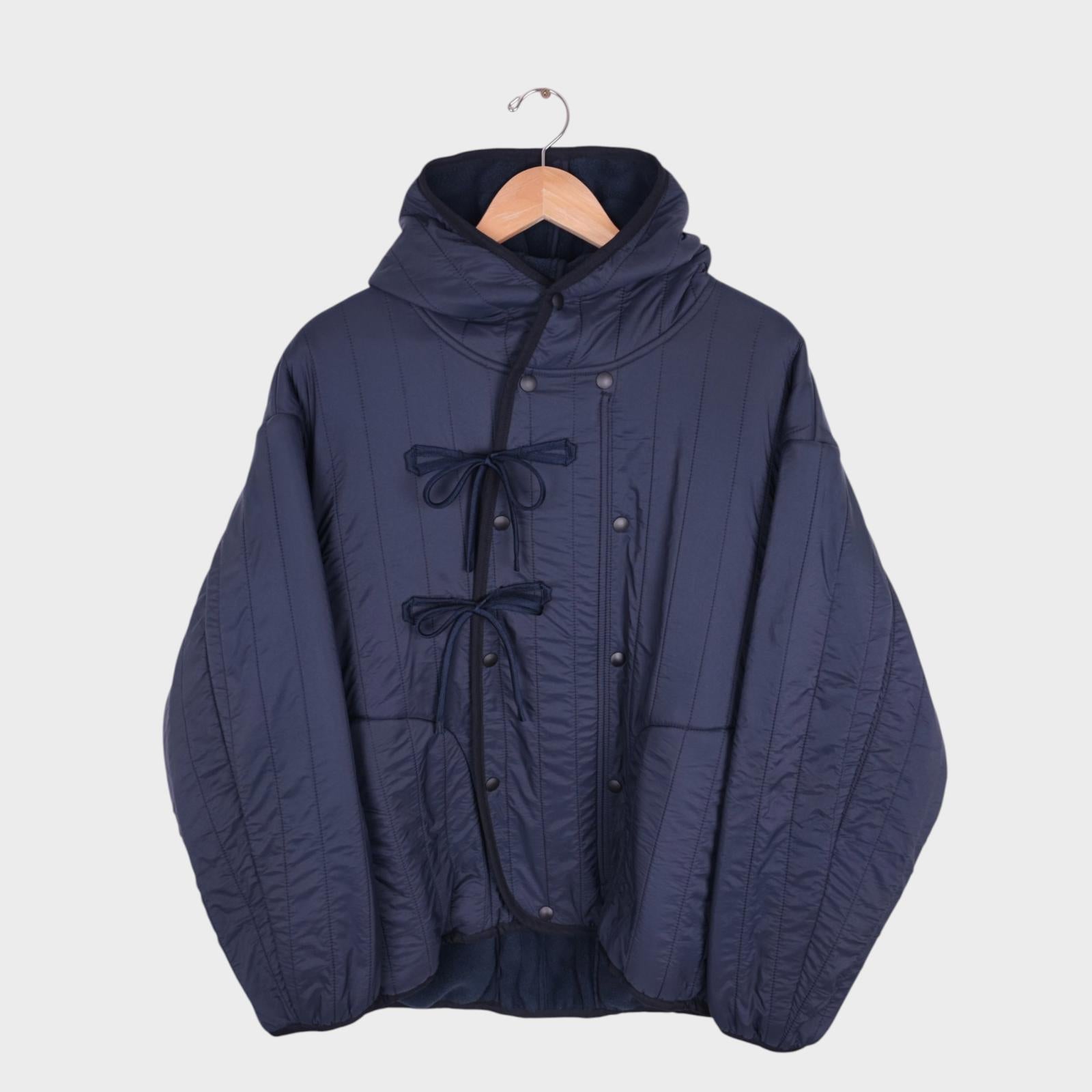 NORBIT BY HIROSHI NOZAWA Men's Navy Blue Reversible Quilted Fleece Jacket