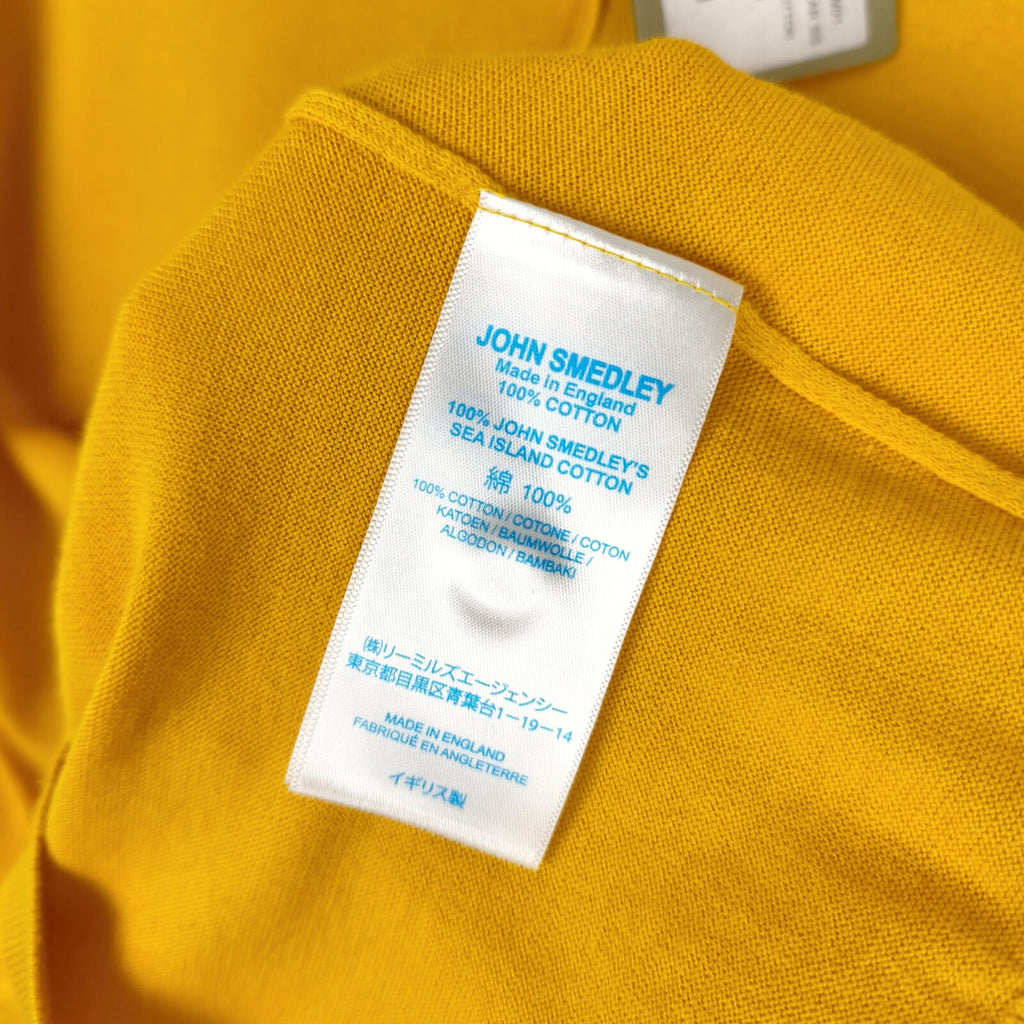 JOHN SMEDLEY Men's Lemon Zest Yellow 100% Sea Island Cotton Reid Polo Shirt