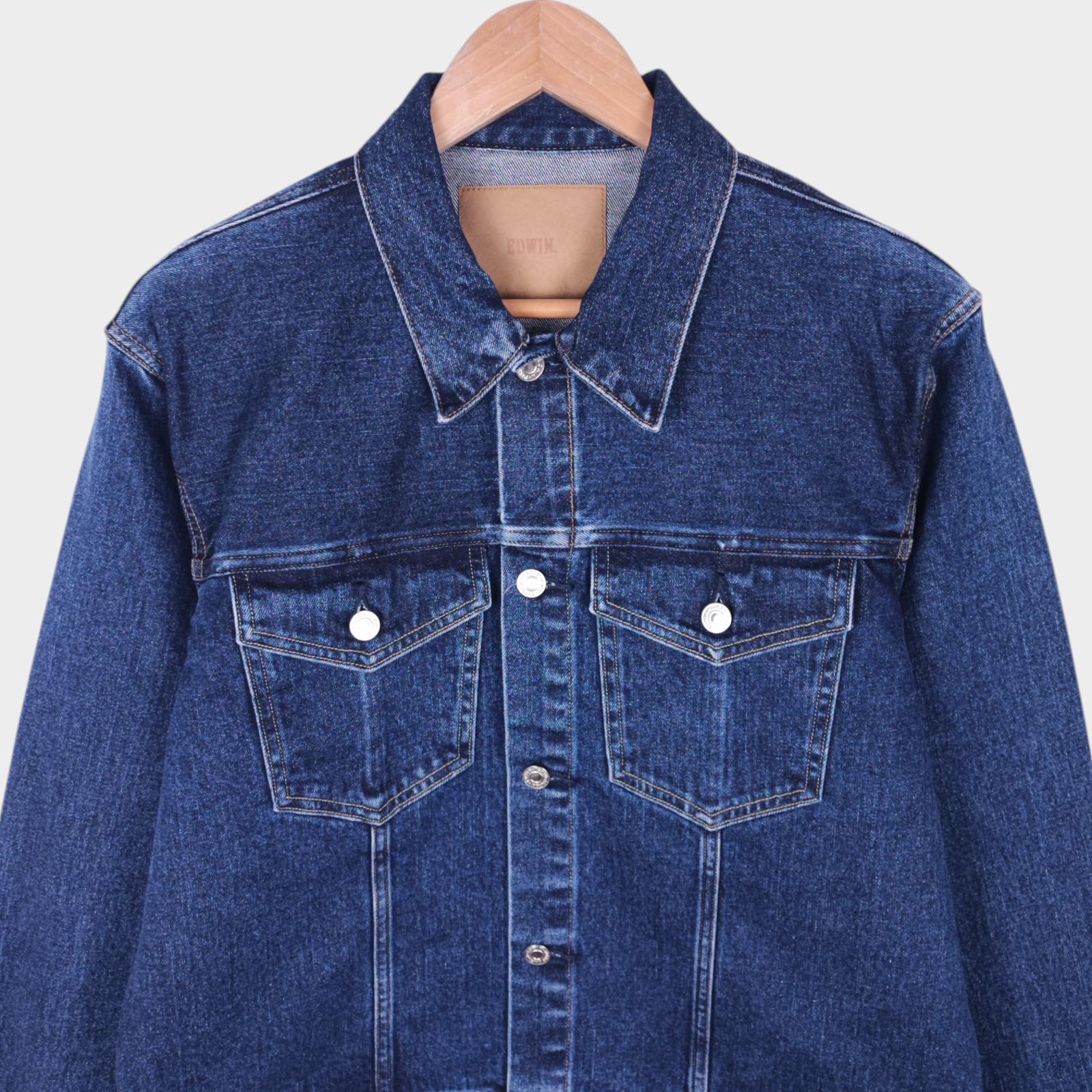 EDWIN Japan Men's Blue Cropped Trucker Jacket