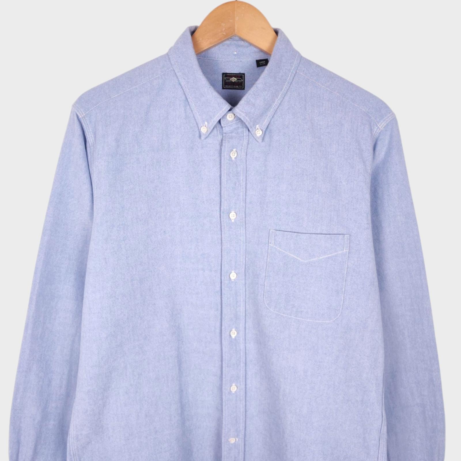 SUGAR CANE Men's Made in Japan Blue Button Down BD Shirt