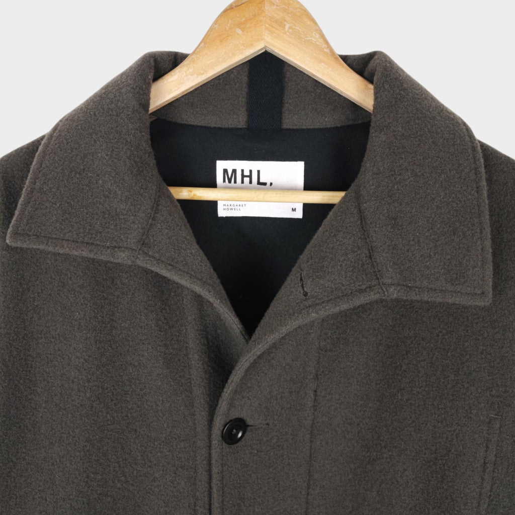 MHL MARGARET HOWELL Men's Pale Khaki Green 100% Wool Chore Coat Jacket