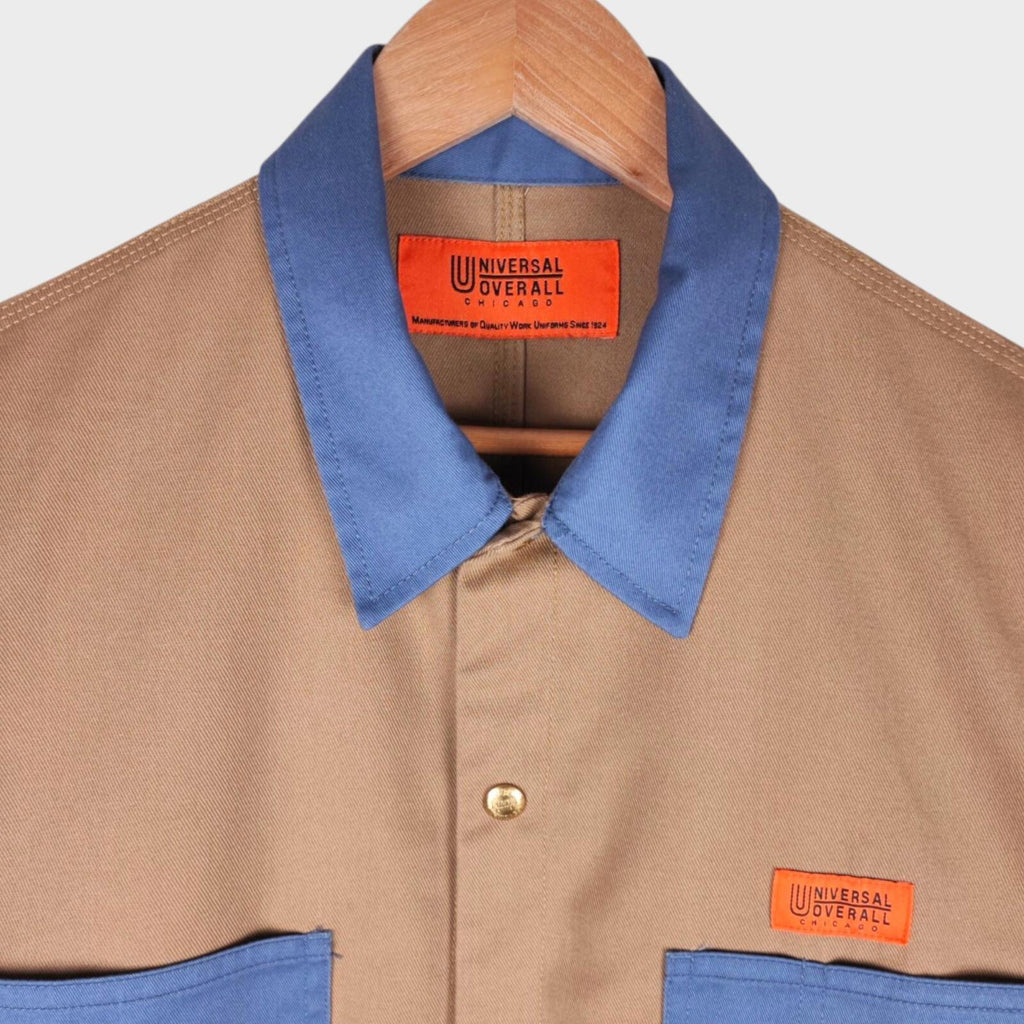UNIVERSAL OVERALL Men's Beige/Blue Chore Jacket