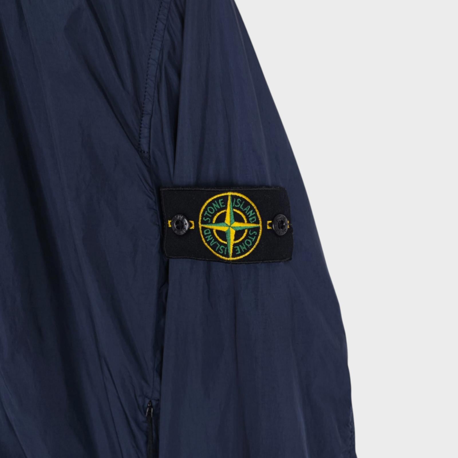 STONE ISLAND Men's Navy Blue Garment Dyed Crinkle Reps NY Bomber Jacket