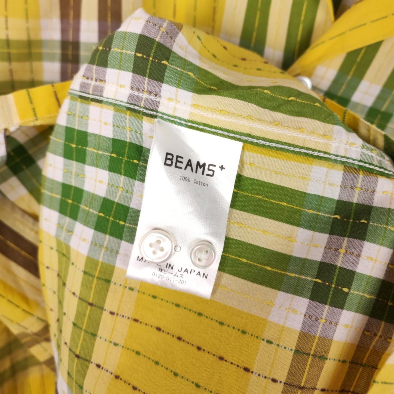 BEAMS PLUS Men's Made in Japan Cotton Checked Shirt