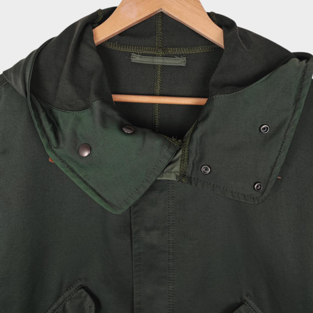 BEAMS PLUS Men's Green 80/20 Cotton Nylon Hooded Mod Parka Jacket