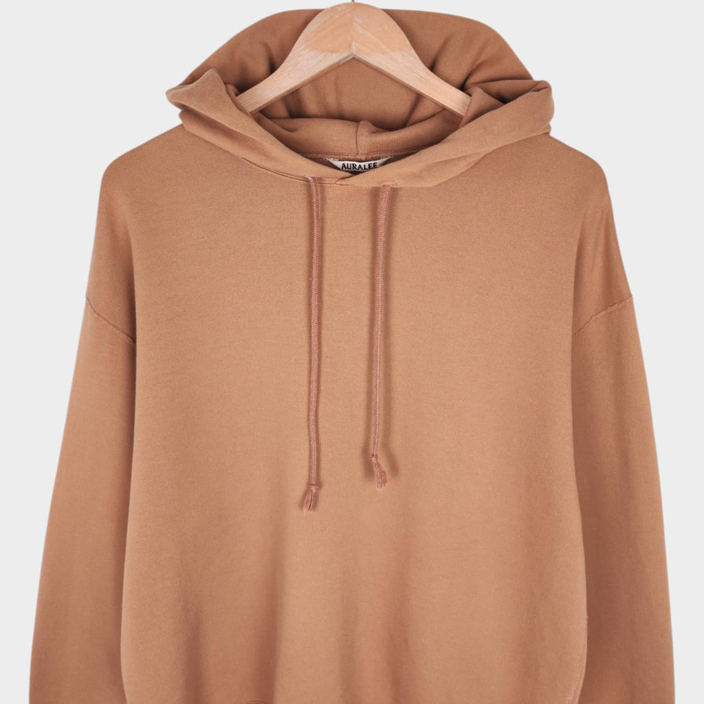 AURALEE Men's Made in Japan Relaxed Fit Beige 100% Cotton Hoodie