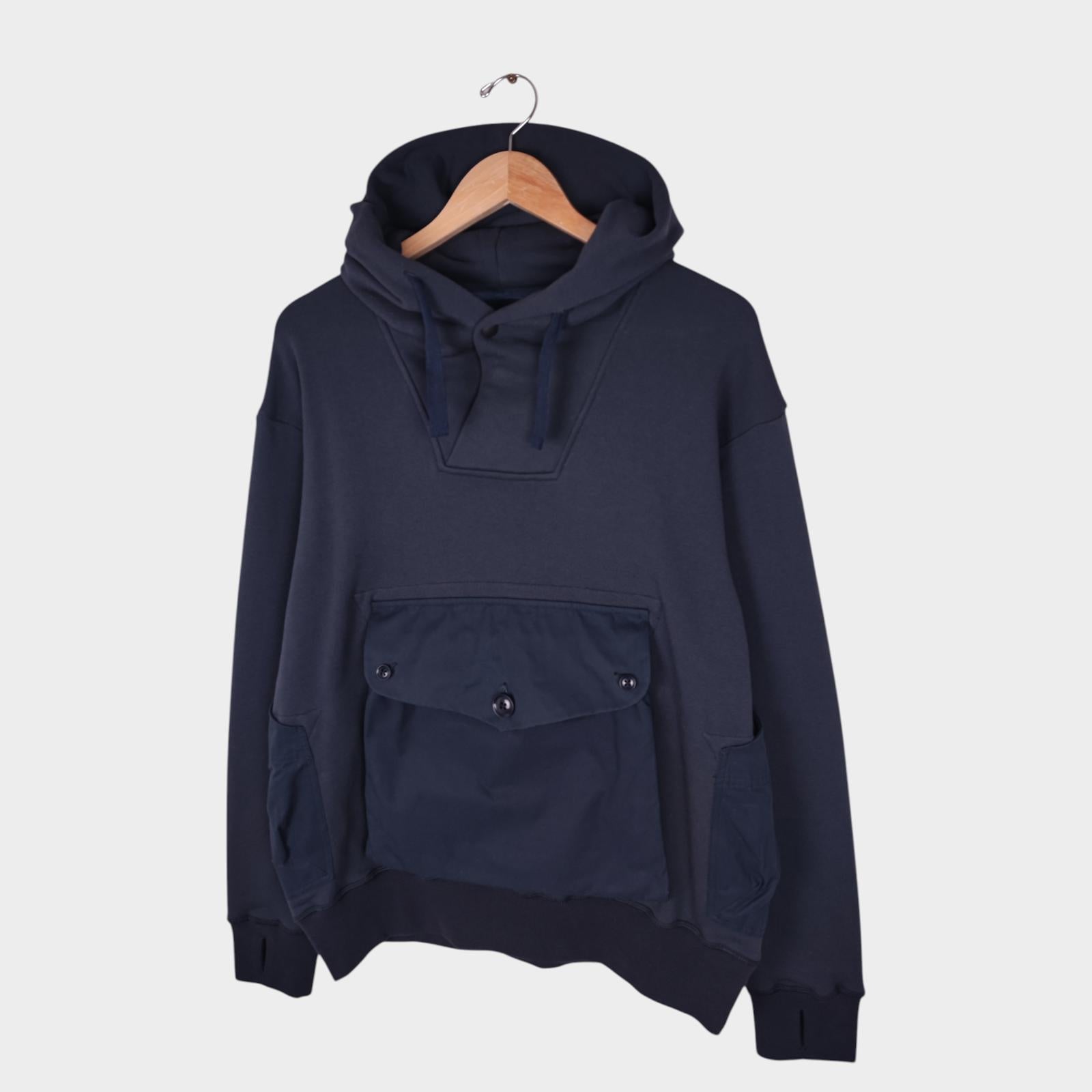 NORBIT BY HIROSHI NOZAWA Men's Dark Navy Shawl Collar Sweat Hoodie