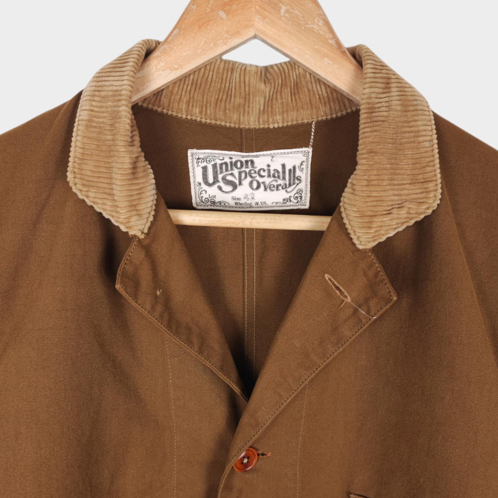 FREEWHEELERS Union Special Overalls Men's Made in Japan Brown Duck Canvas Chore Jacket