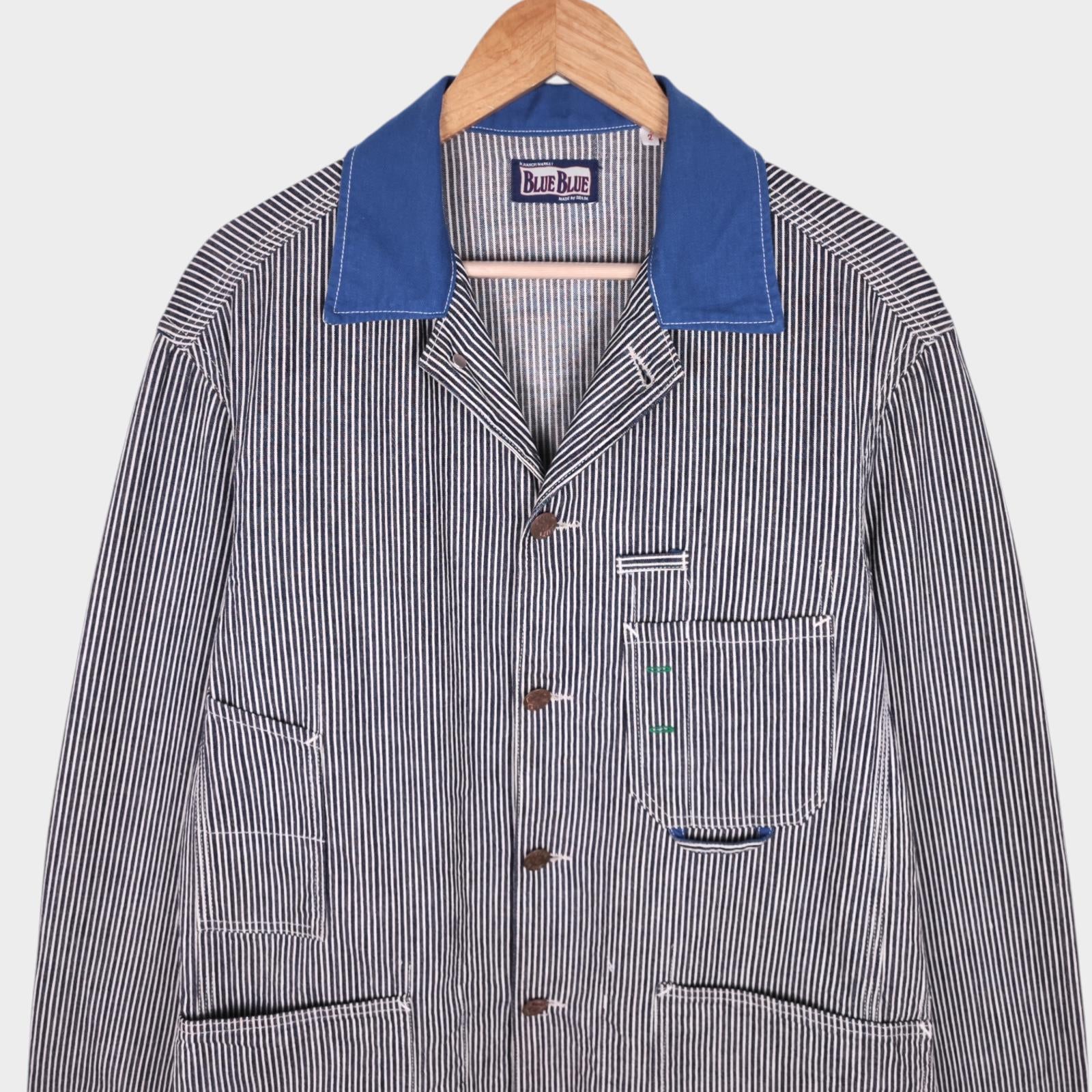 BLUE BLUE JAPAN Men's Made in Japan Hickory Stripe Chore Jacket