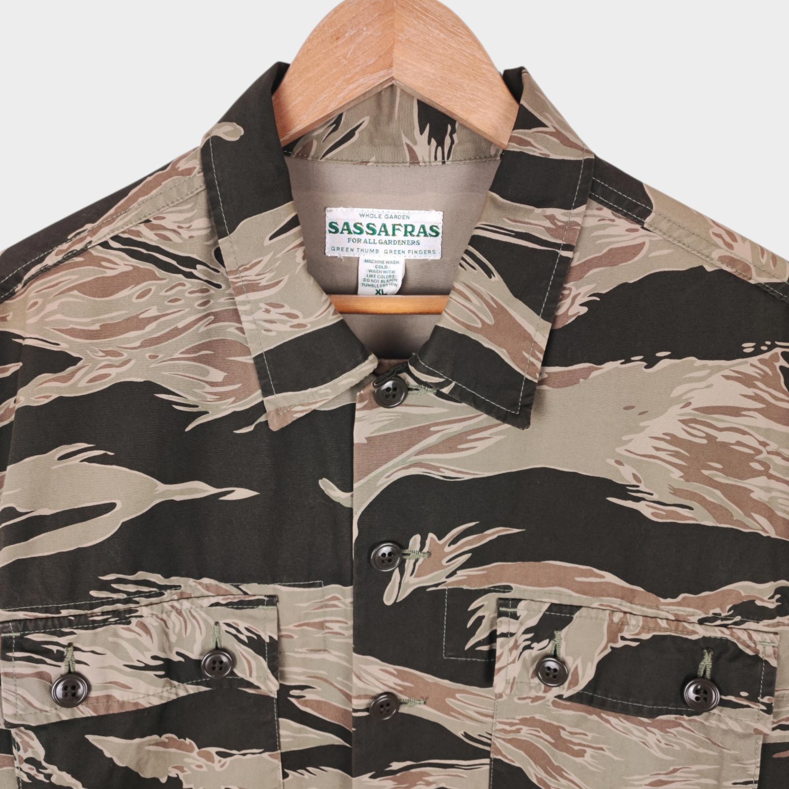 SASSAFRAS Men's Made in Japan Camo Cotton G.D.U. Military Utility Jacket