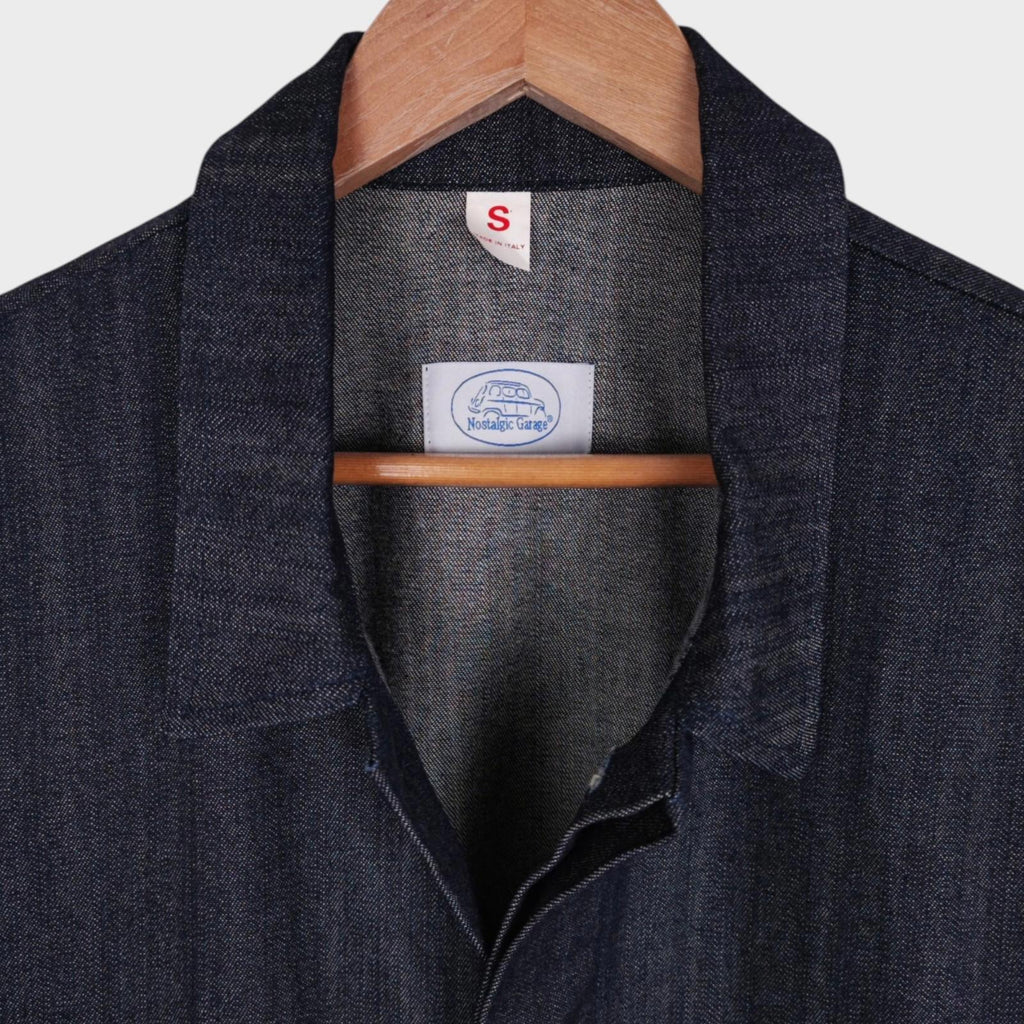 NOSTALGIC GARAGE Men's Blue Made in Italy Denim Chore Jacket