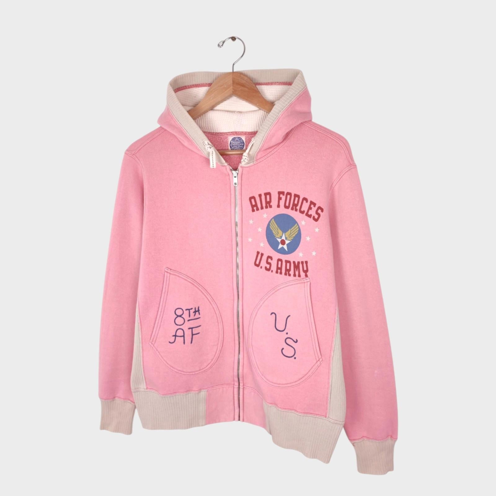 TOYS MCCOY McHill Sportswear Men's Made in Japan Pink Air Forces Zip Hoodie