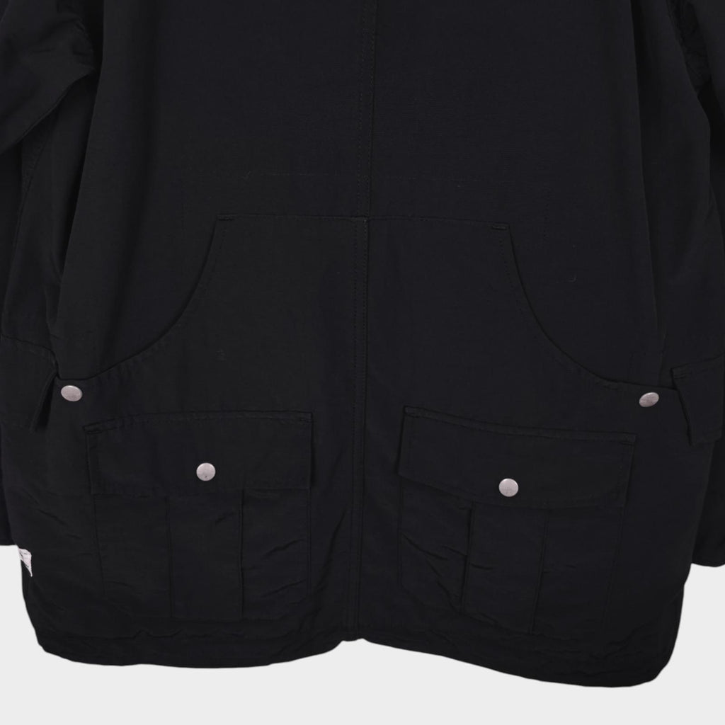 SASSAFRAS Men's Made in Japan Black 60/40 Cotton Nylon Blower Bud Parka Jacket