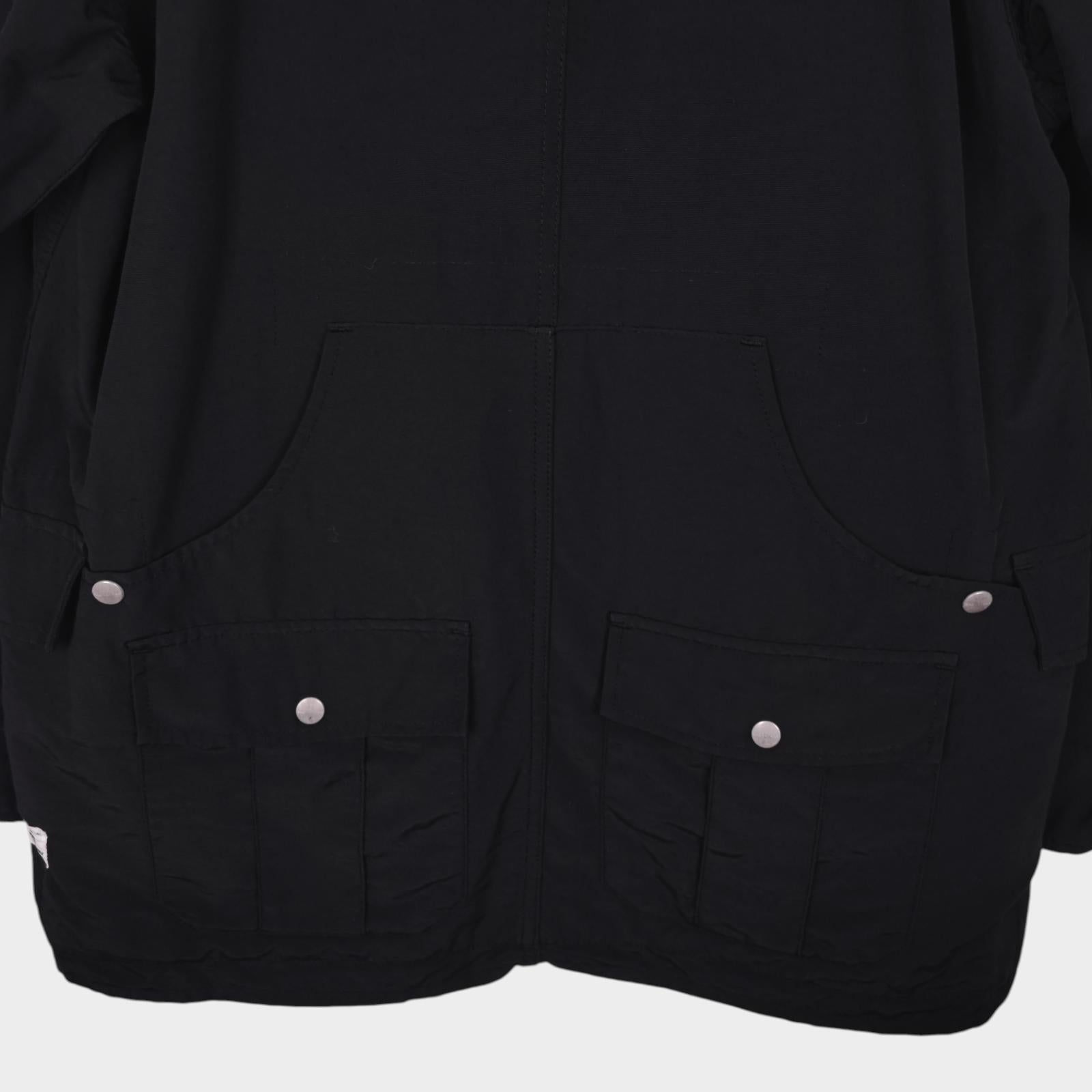 SASSAFRAS Men's Made in Japan Black 60/40 Cotton Nylon Blower Bud Parka Jacket