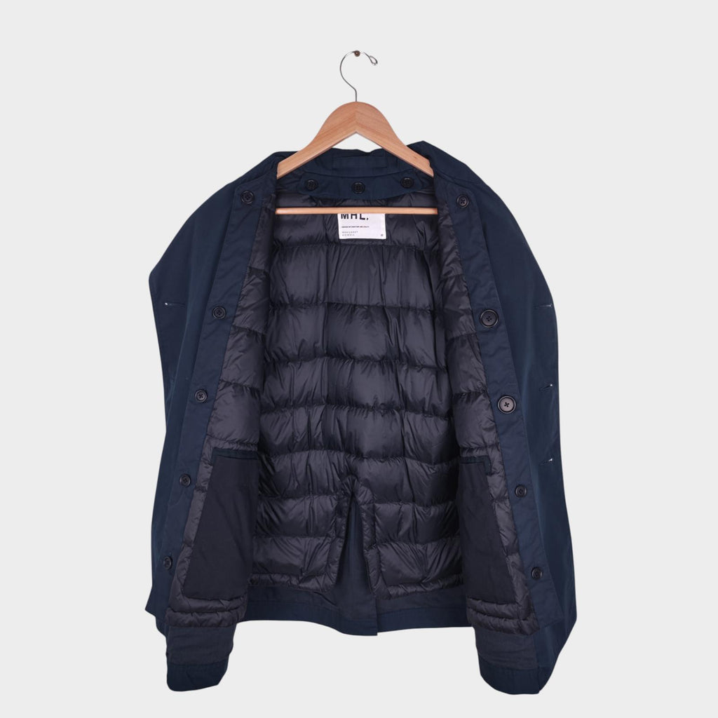 MHL MARGARET HOWELL Men's Dark Blue Double Breasted Detachable Liner Jacket