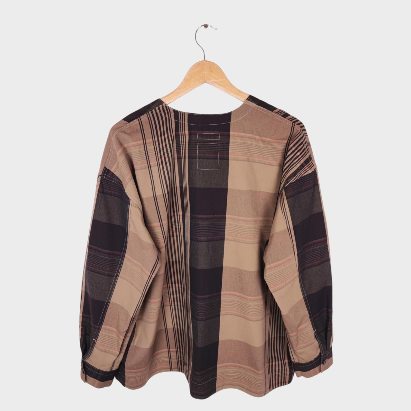 BEAMS Lights Men's Oversized Fit Checked Cardigan Jacket