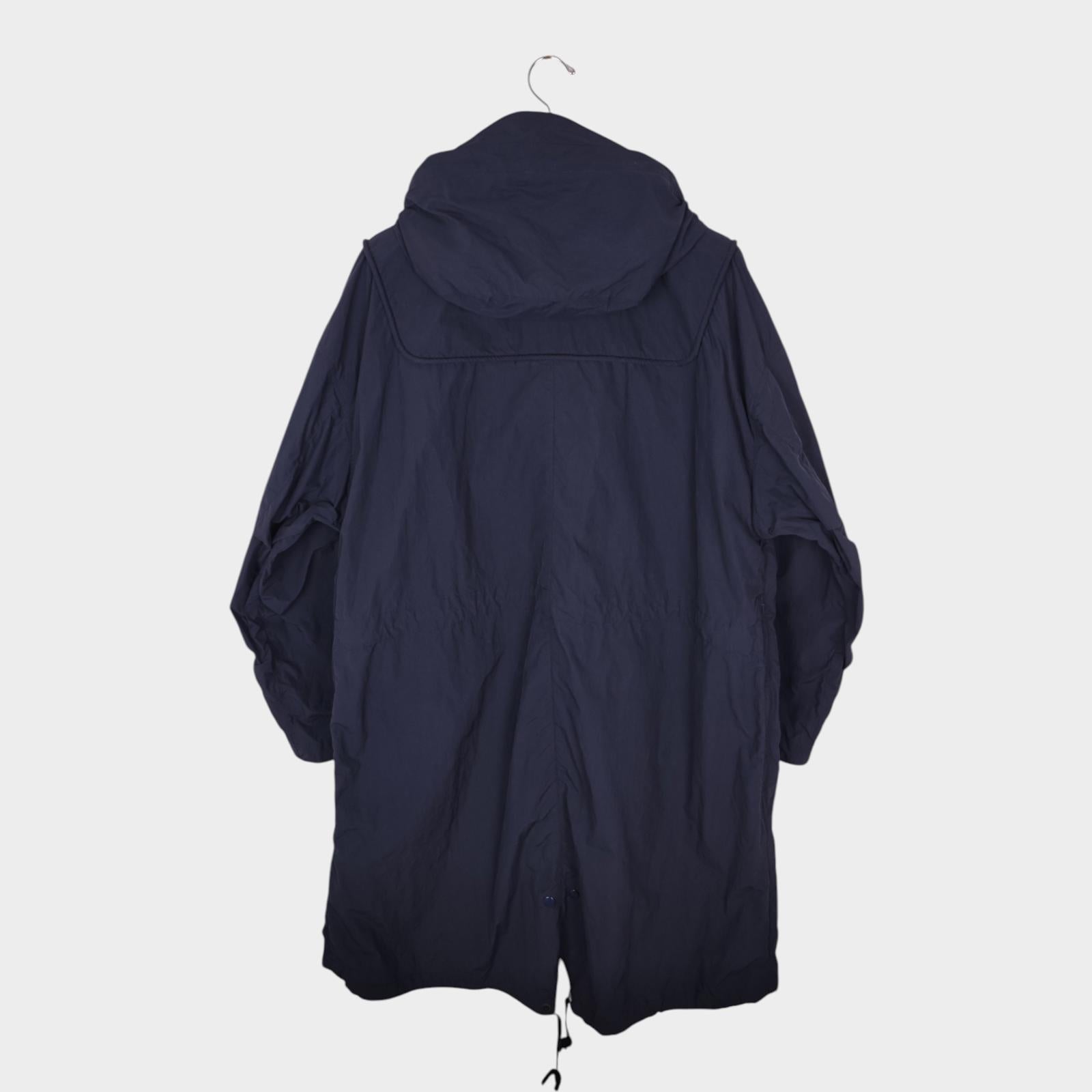 NORBIT BY HIROSHI NOZAWA Men's Navy Water Repellent Nylon Duffle Mod Coat Jacket