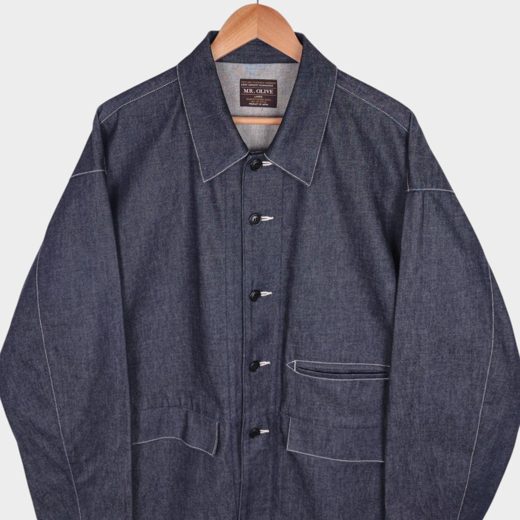 MR.OLIVE Men's Made in Japan Oversized Fit Denim Chore Jacket