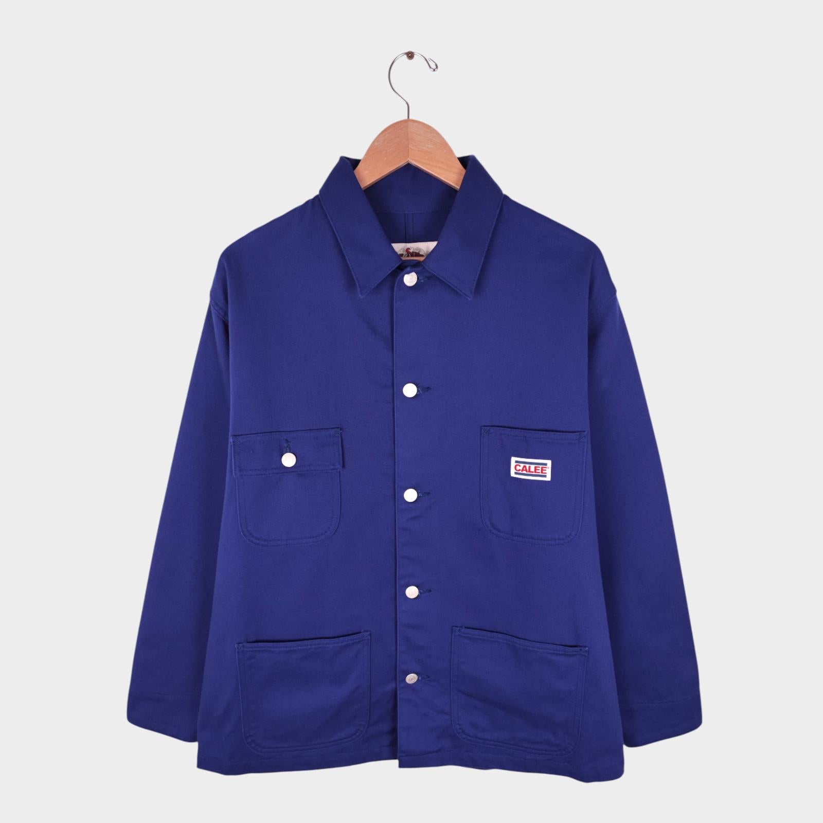 CALEE Men's Made in Japan Cotton Twill Relaxed Fit Chore Jacket