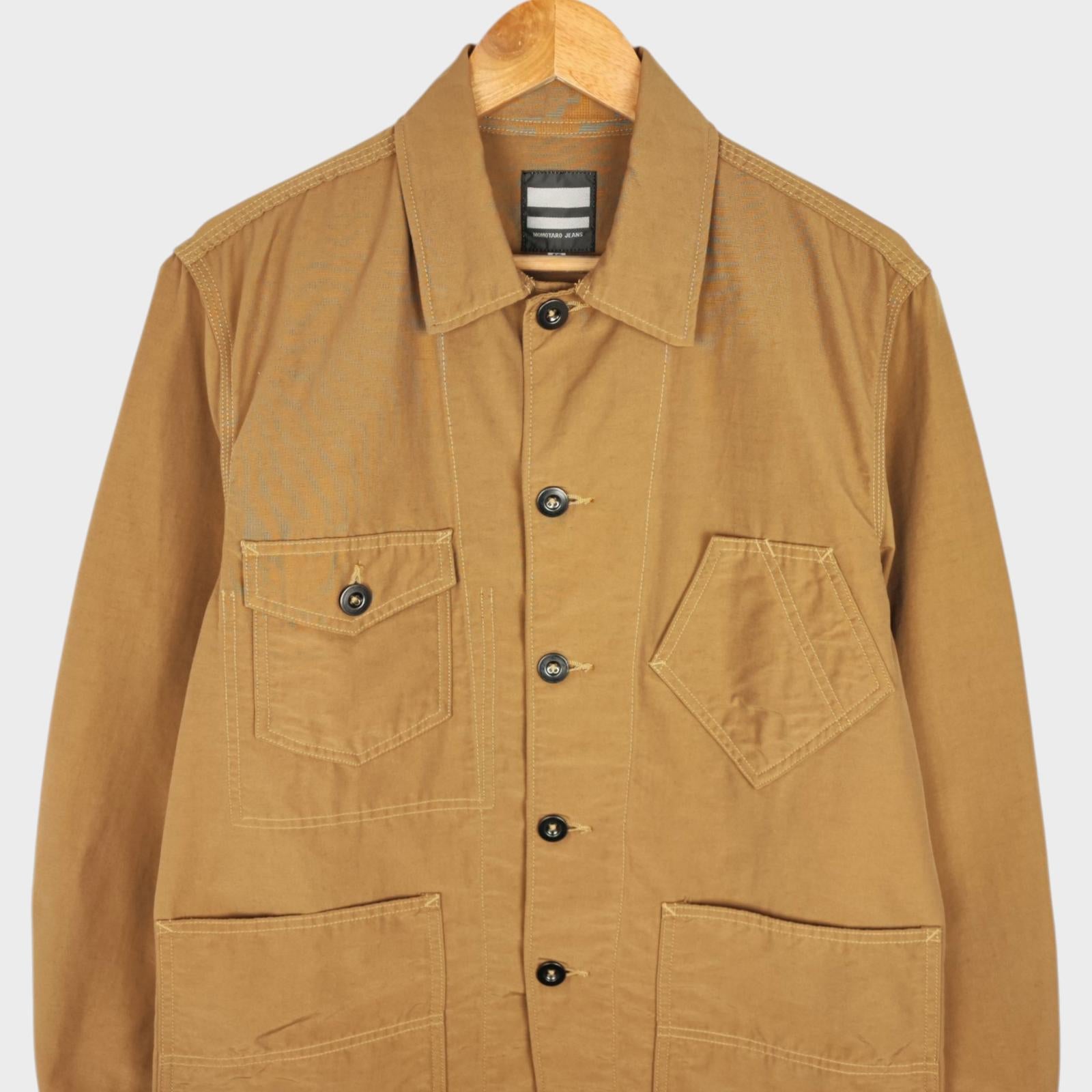 MOMOTARO Men's Golden Khaki Made in Japan Cotton/Nylon Chore Jacket