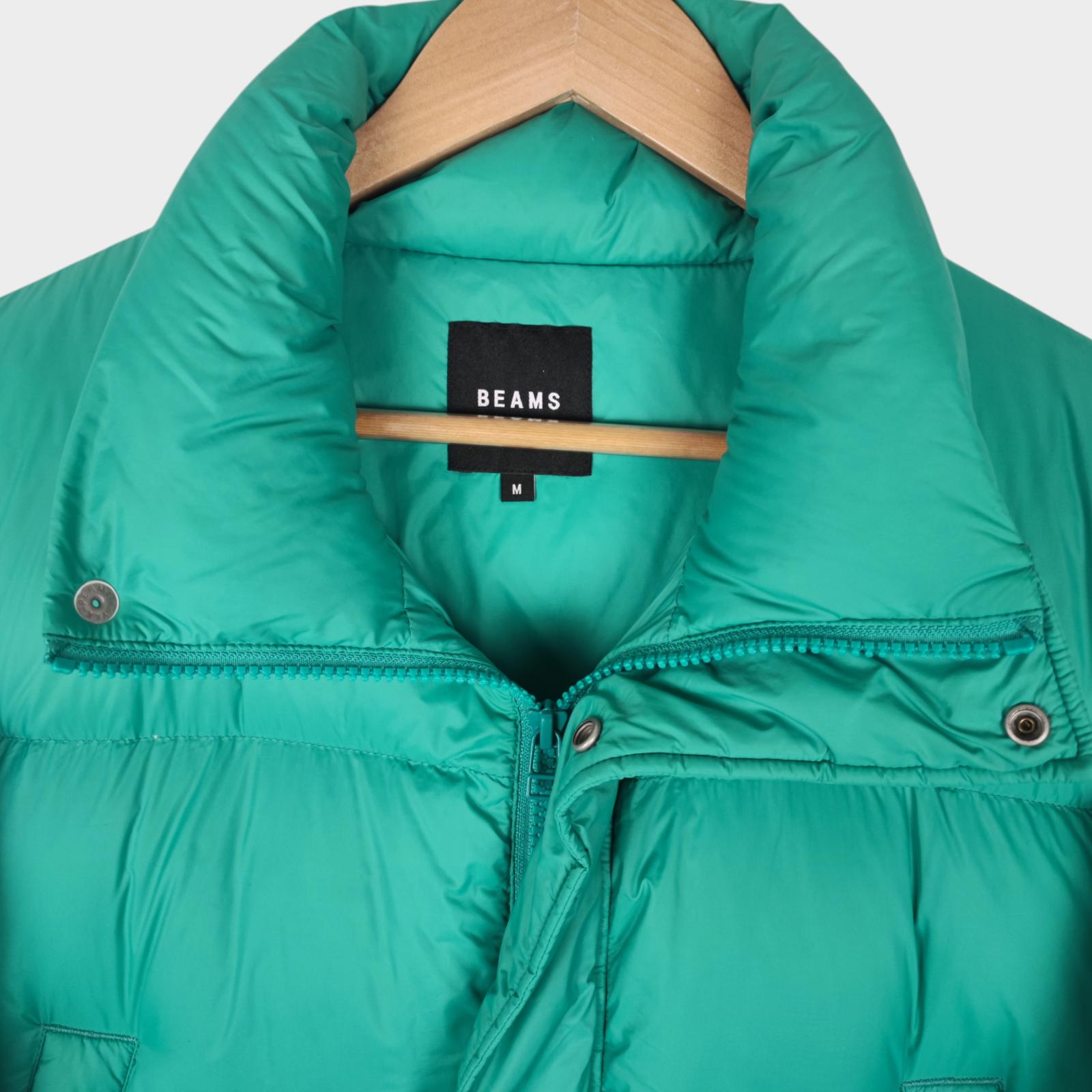 BEAMS Men's Marine Green Down Puffer Jacket