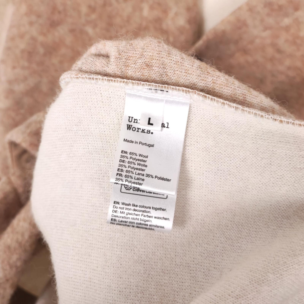 UNIVERSAL WORKS Men's Beige/Ecru Colourblock Wool Fleece Cardigan