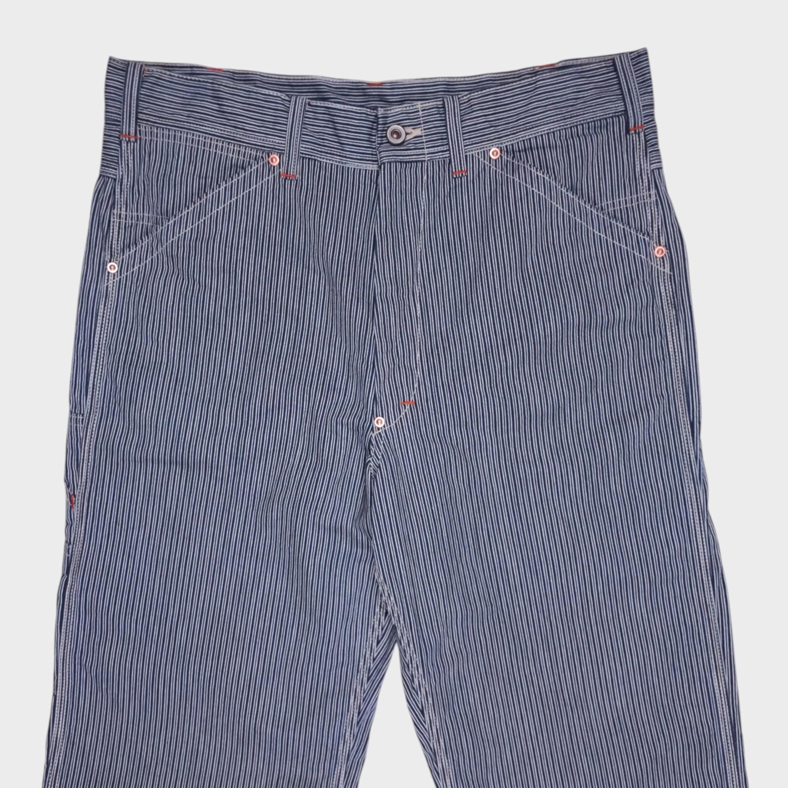 TOYS MCCOY Mens Made in Japan Blue Striped Carpenter Worker Trousers - 36 - New