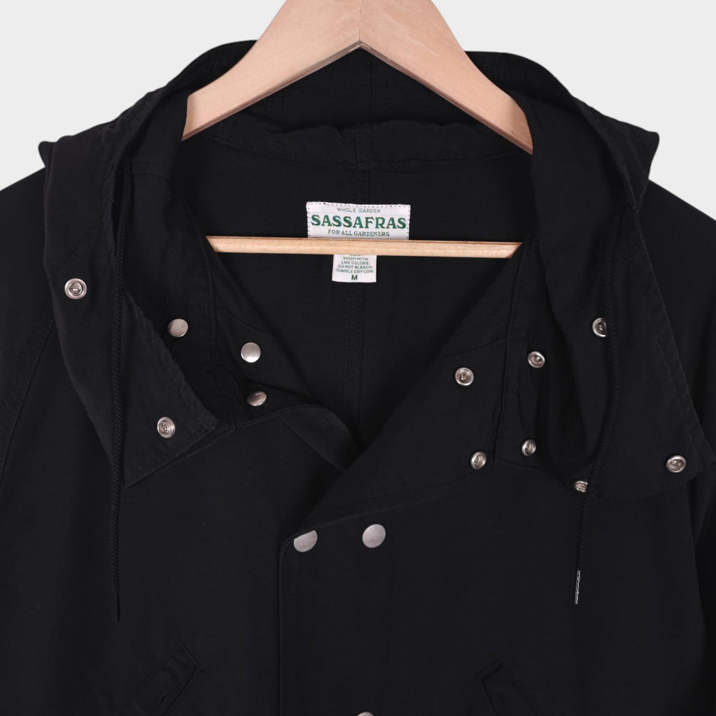 SASSAFRAS Men's Made in Japan Black 60/40 Cotton Nylon Blower Bud Parka Jacket